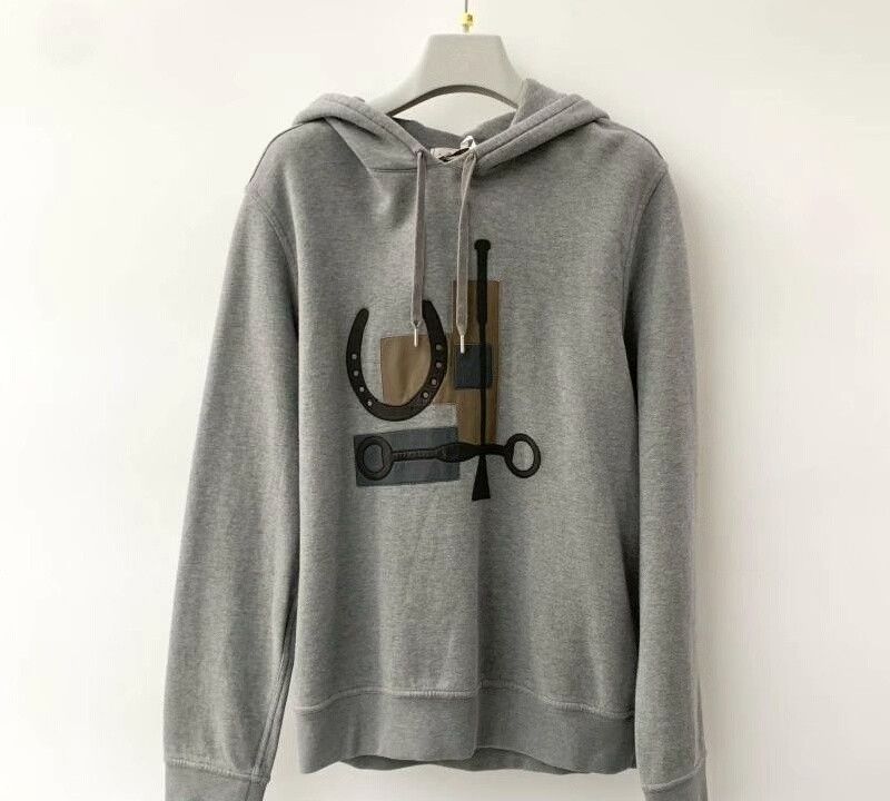 Hermes Hermes Grey Horseshoe Logo Hoodie Size US M / EU 48-50 / 2 - 1 Thumbnail