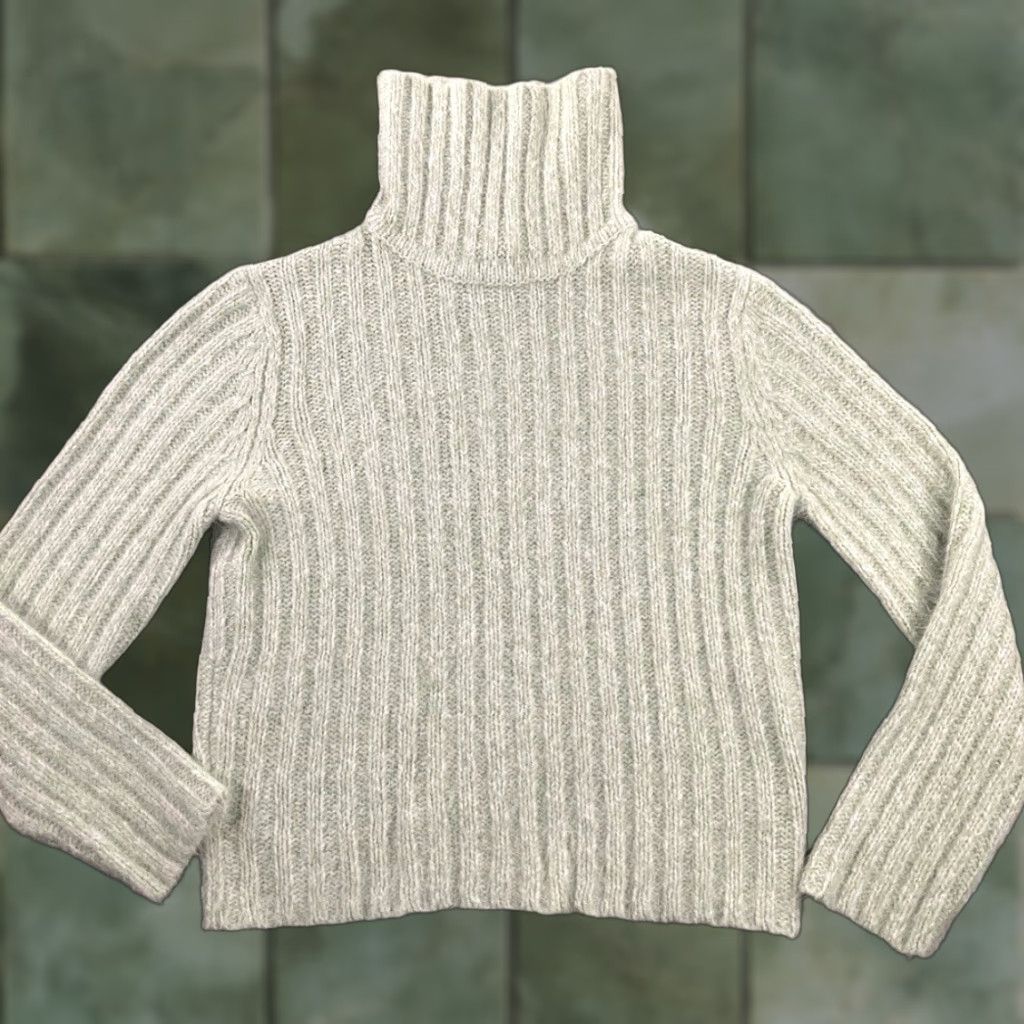 Vintage Fashion Bug Sweater Women's Large Turtleneck Ribbed Knit Cozy Green Classic Size L / US 10 / IT 46 - 1 Thumbnail