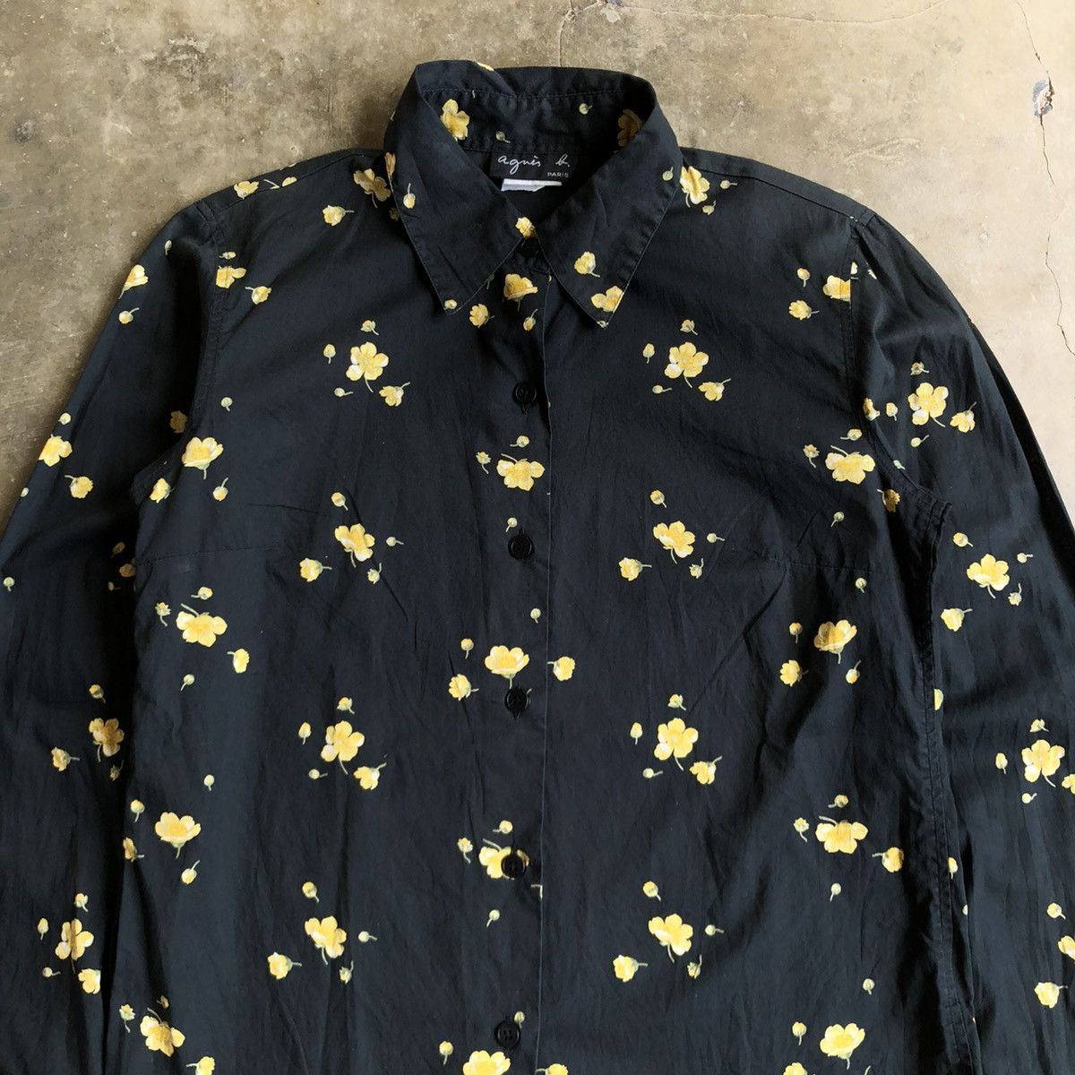 agnes b. 🇯🇵Vintage agnes b. Paris Flowers Button Up Shirt Luxury Black Size US S / EU 44-46 / 1 - 4 Thumbnail