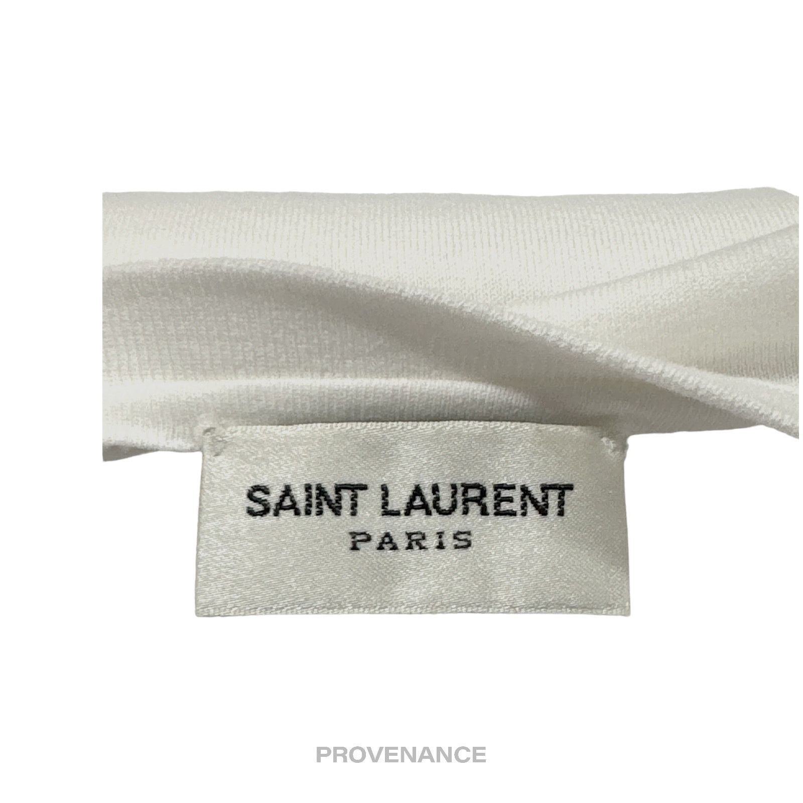 Saint Laurent Paris 🔴 Saint Laurent Paris SLP Logo T Shirt - White Size US XS / EU 42 / 0 - 7 Thumbnail