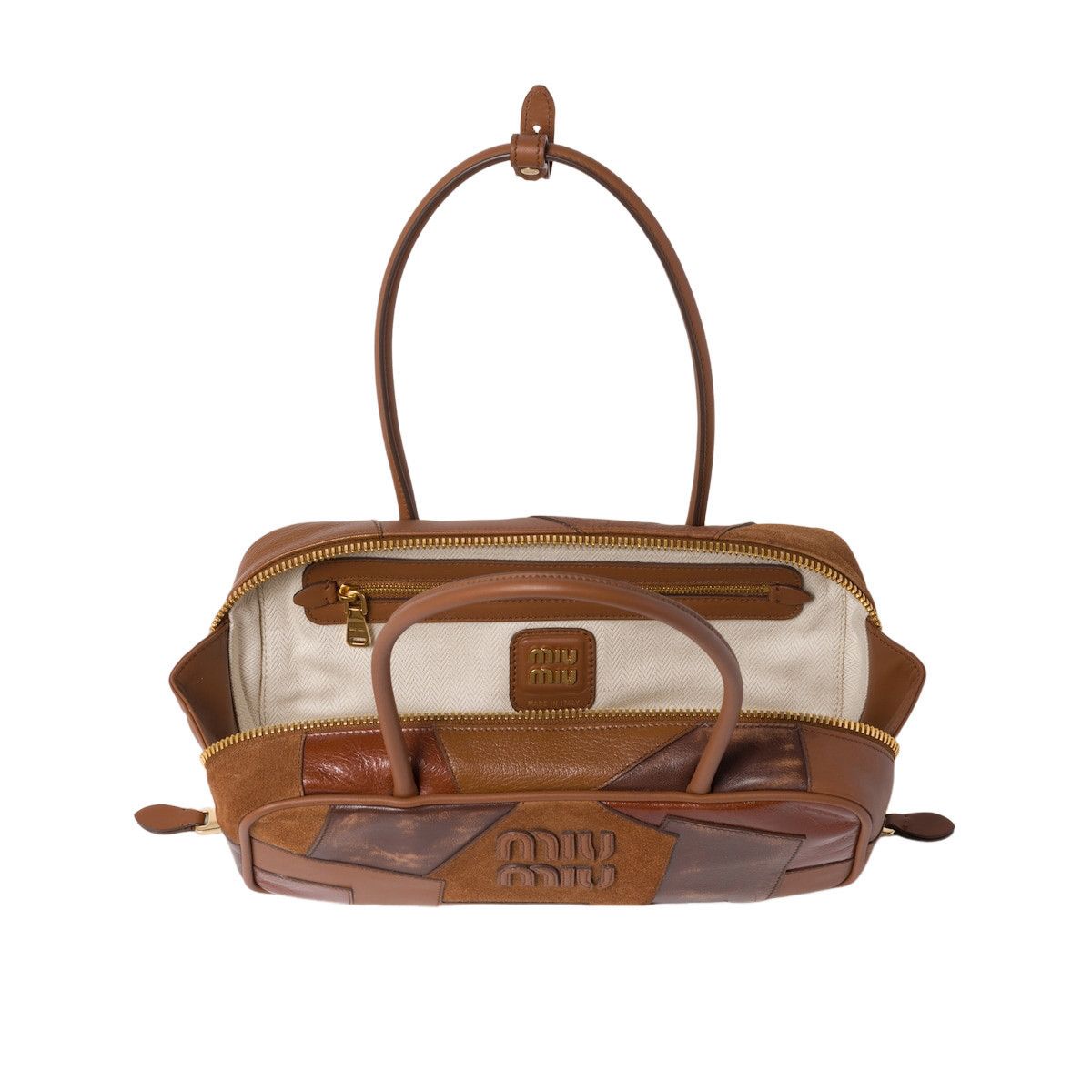 Miu Miu MIU MIU Beau $4650 Patchwork Cognac Top Handle New & Authent Size ONE SIZE - 4 Thumbnail