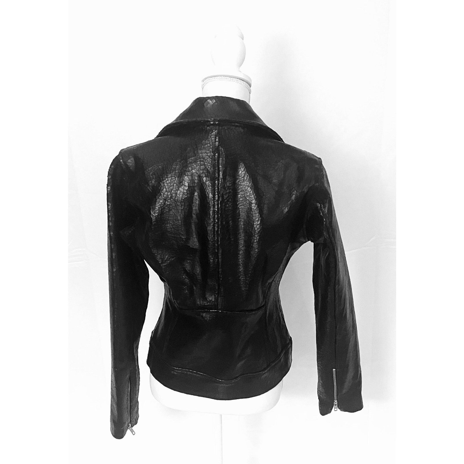 & Other Stories Taylor Black Glass Moto Jacket Size S / US 4 / IT 40 - 3 Thumbnail