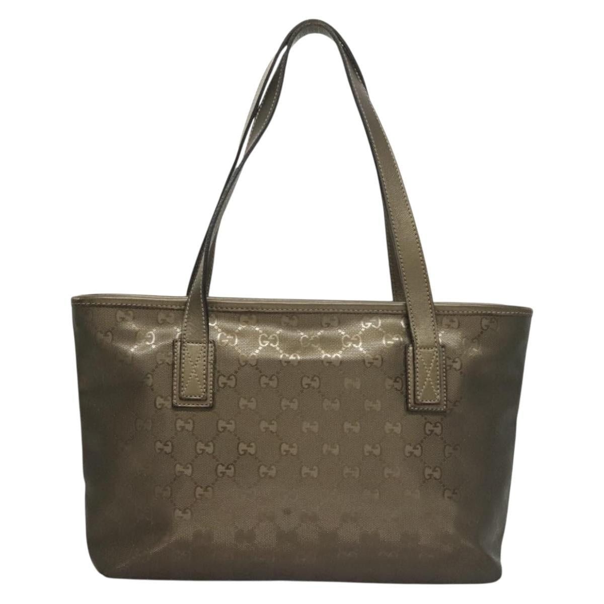 Gucci GUCCI GG Implementation Tote Bag Pvc Khaki Silver Size ONE SIZE - 3 Thumbnail