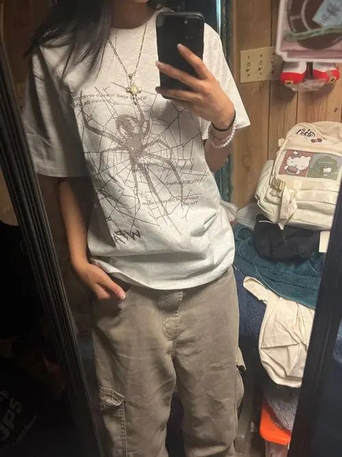 VIBE Spider T-shirt Top Graphic Print Hip Hop Harajuku style Size US L / EU 52-54 / 3 - 8 Thumbnail