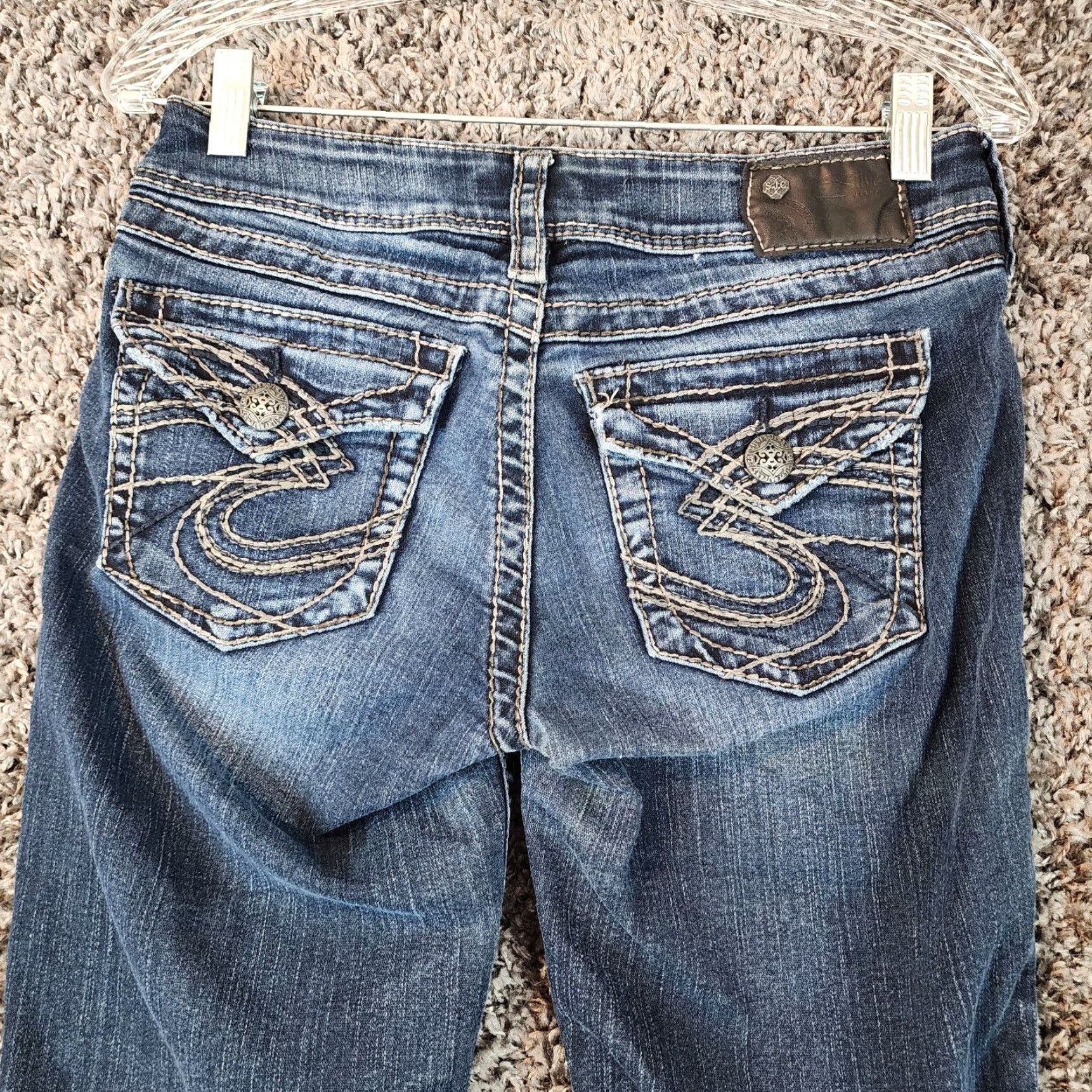 Vintage SILVER Suki Surplus Bootcut Jeans Size 28 Blue Metal Womens Size 28" / US 6 / IT 42 - 7 Thumbnail