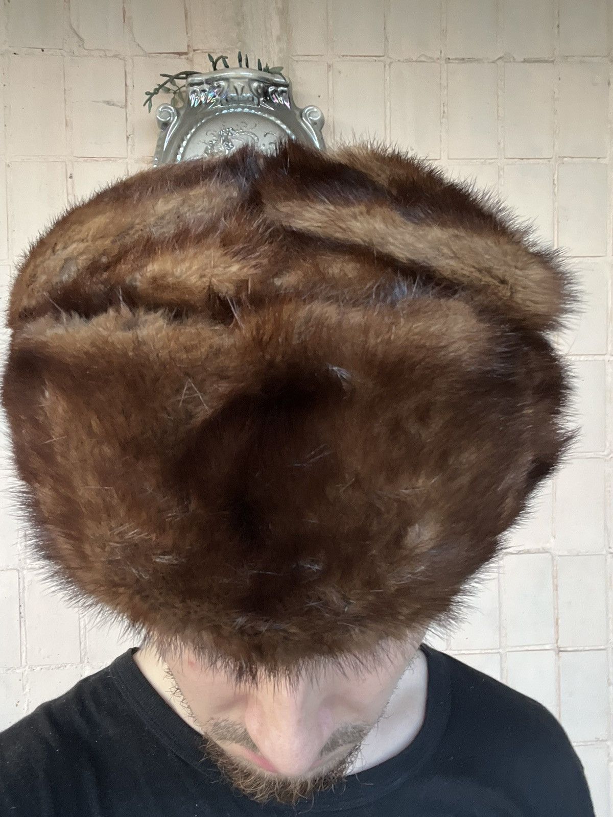 Vintage Vintage Ushanka Trapper Hat Furry Mohair Fuzzy Fur Hat Size ONE SIZE - 16 Thumbnail