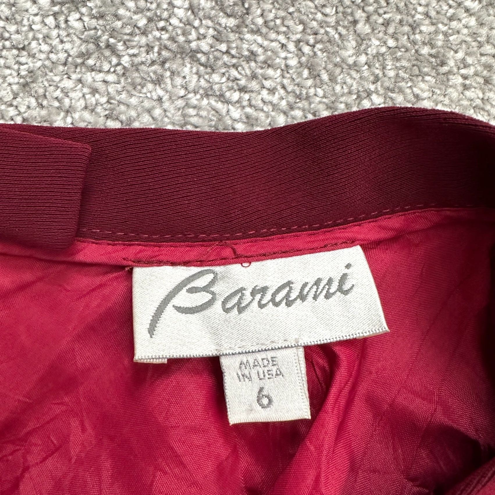 Vintage Barami Skirt Women Midi A-Line 6 Red Solid Lined Workwear Zip 26in Waist 22in Length Barami Women Skirt Size 28" / US 6 / IT 42 - 5 Thumbnail