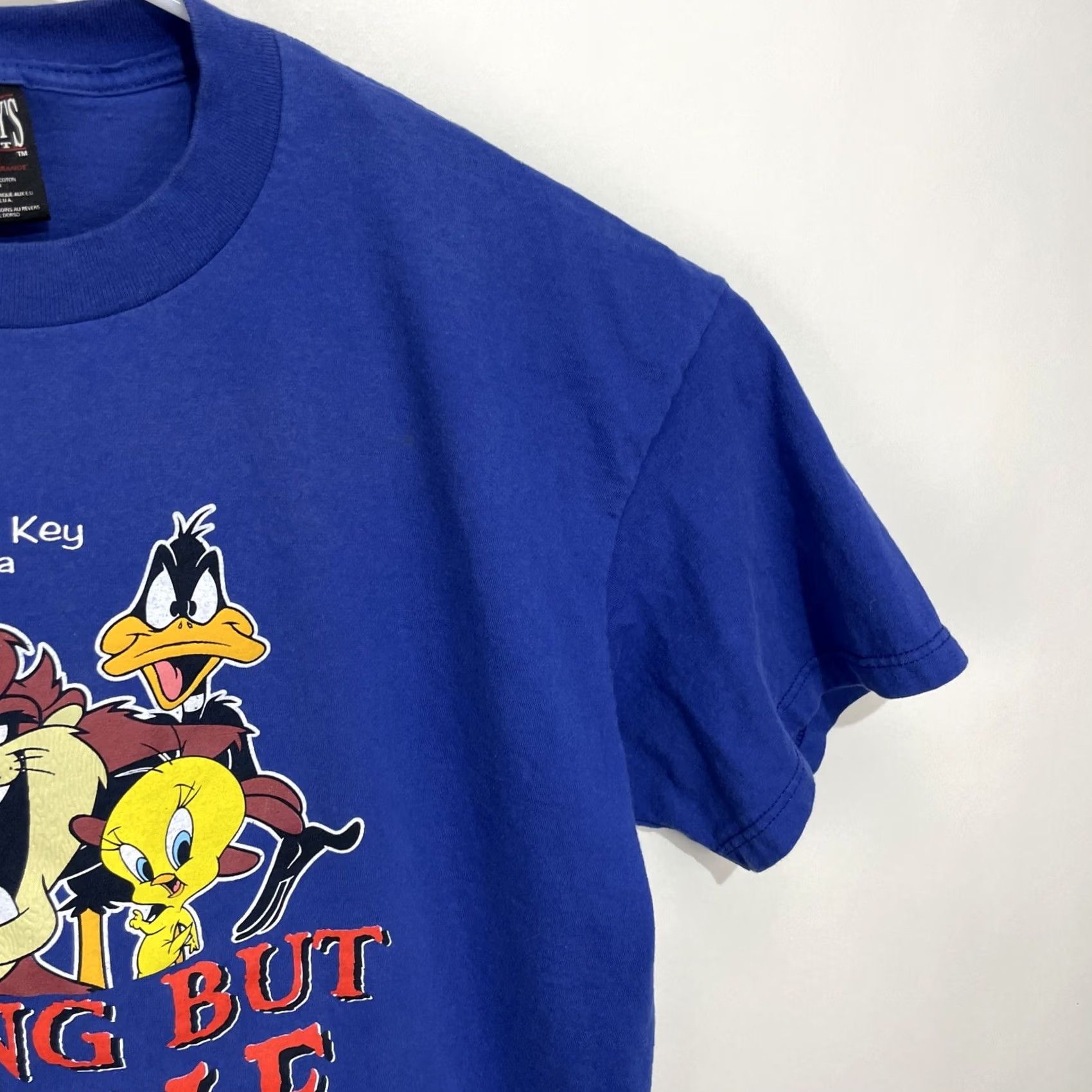Vintage VINTAGE Looney Tunes T-Shirt Men XL Blue 90s Bugs Bunny Tweety Daffy Shirt Crew Neck Short Sleeve Cartoon Graphic Print Scene Florida LL Size US XL / EU 56 / 4 - 5 Thumbnail
