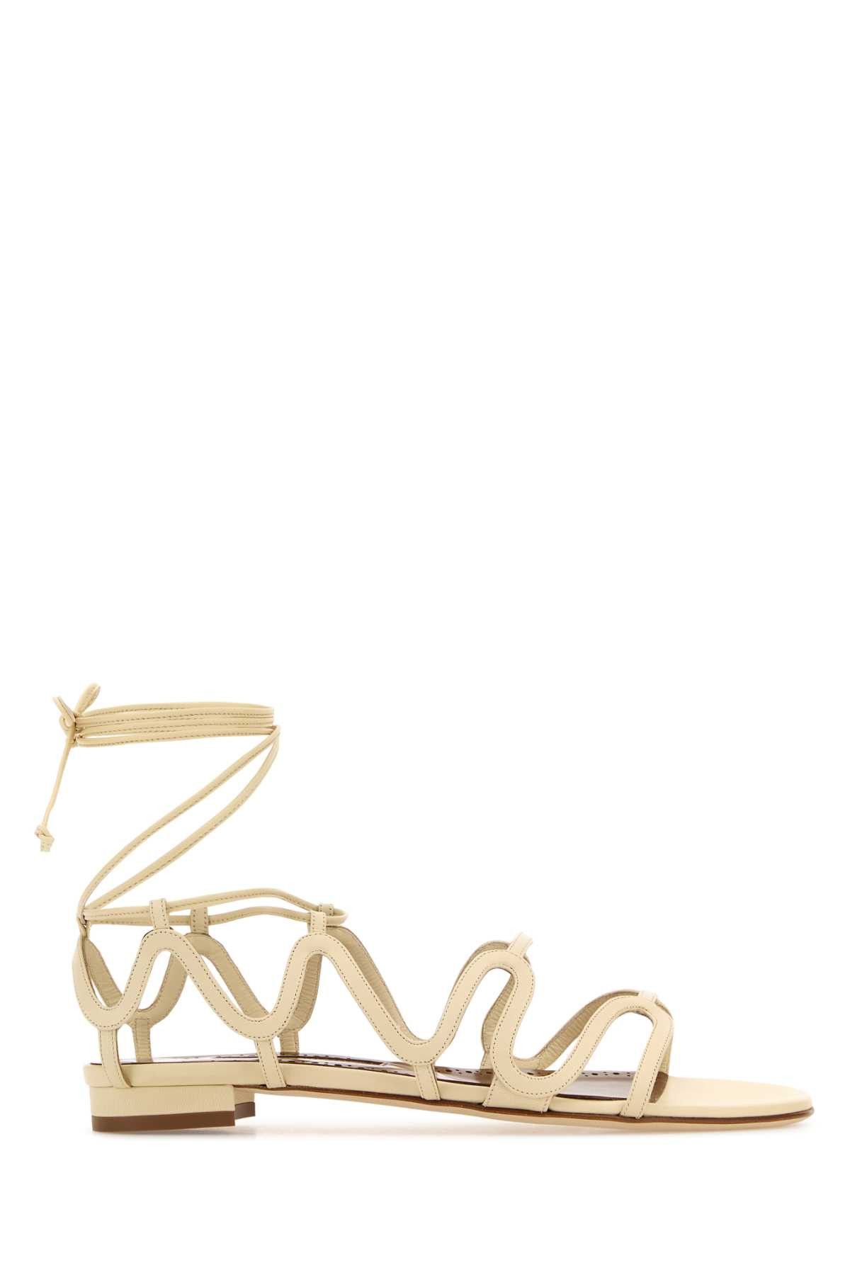 Cream Leather Fawda Sandals