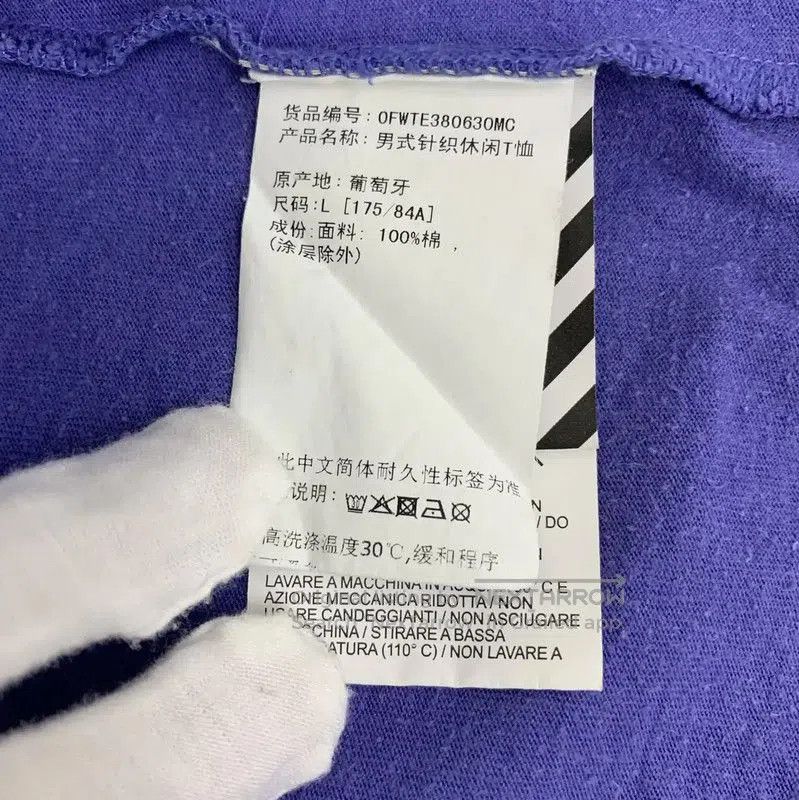 Off-White Off-White Blue Cotton Men's T-Shirt . Size US L / EU 52-54 / 3 - 5 Thumbnail