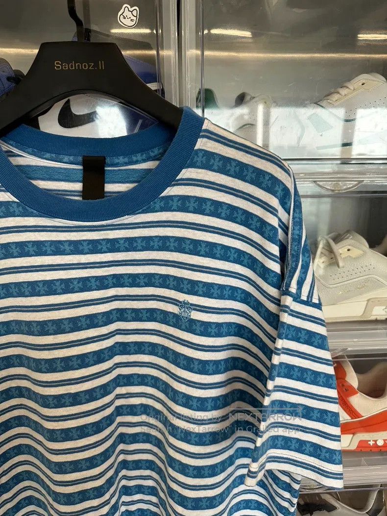 Chrome Hearts CHROME HEARTS Size L White and blue striped short sleeve Size US L / EU 52-54 / 3 - 2 Thumbnail