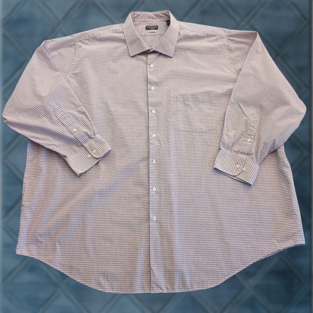 Van Heusen Van Heusen Shirt Mens 20 Pink Check Big Fit Long Sleeve Button-Up Mens Regular Size 20 Pink Check Van Heusen Shirt Size US XXL / EU 58 / 5 - 1 Thumbnail
