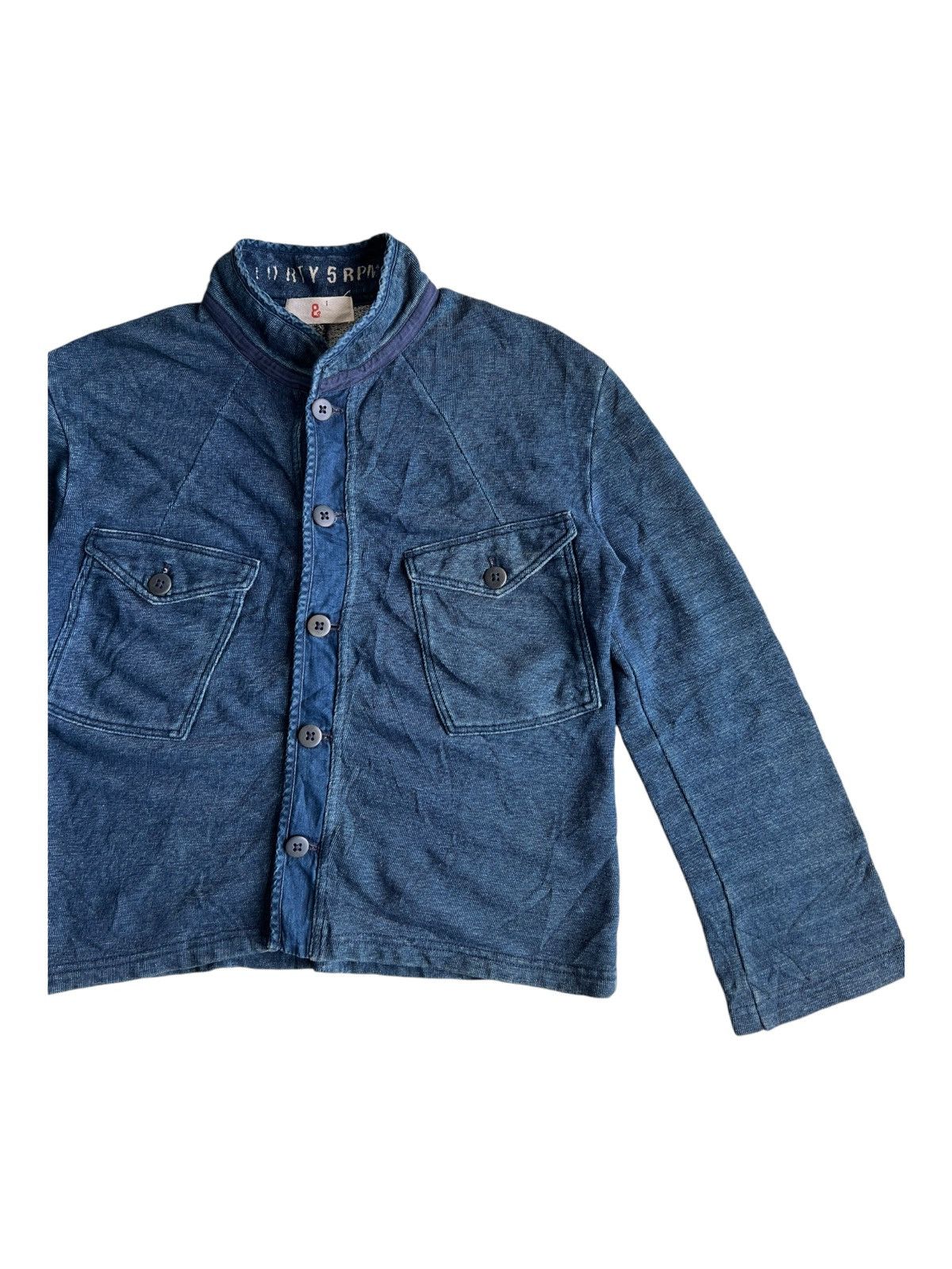 45rpm Vintage Forty Five 45RPM Indigo Big Pocket Button Jacket Size US S / EU 44-46 / 1 - 3 Thumbnail