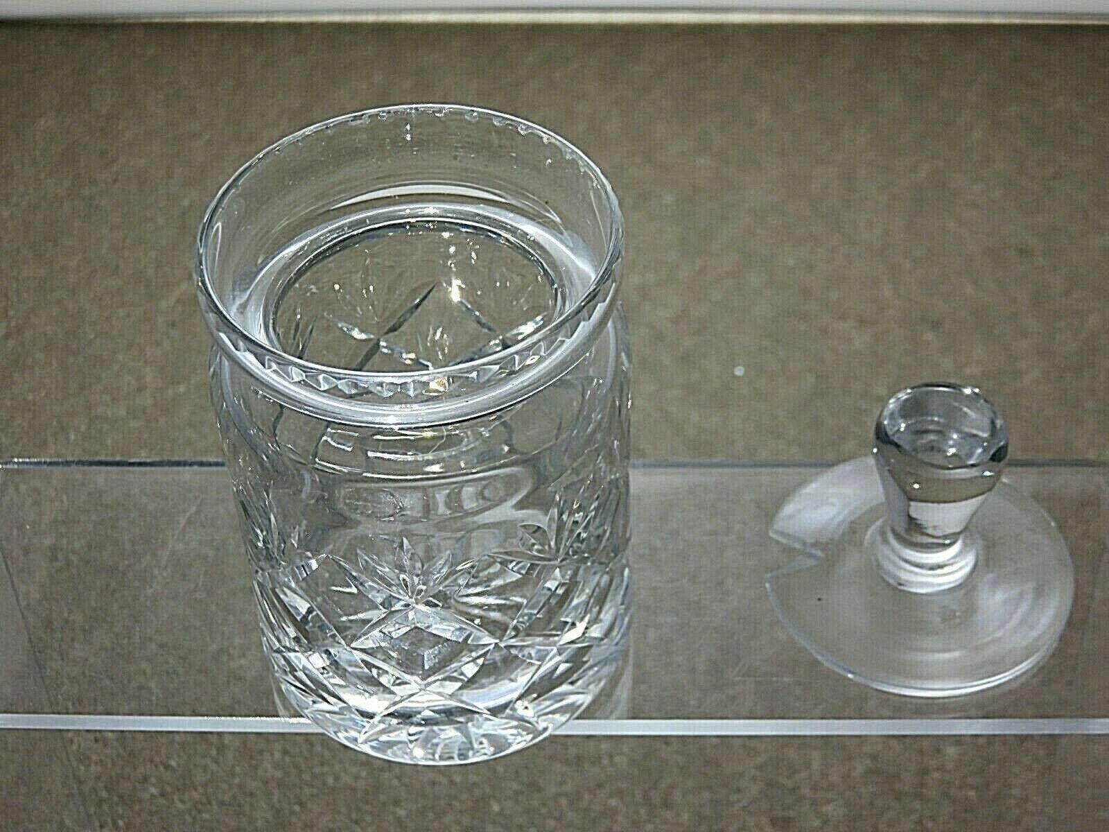 The Unbranded Brand Cut Crystal Small Jam Honey Serving Jar With Lid 4 3/4" Size ONE SIZE - 4 Thumbnail