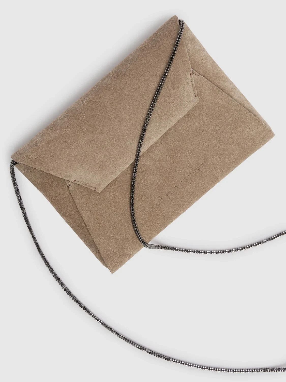 Brunello Cucinelli BRUNELLO CUCINELLI Ice Suede Clutch w/ Strap New Auth Size ONE SIZE - 2 Thumbnail