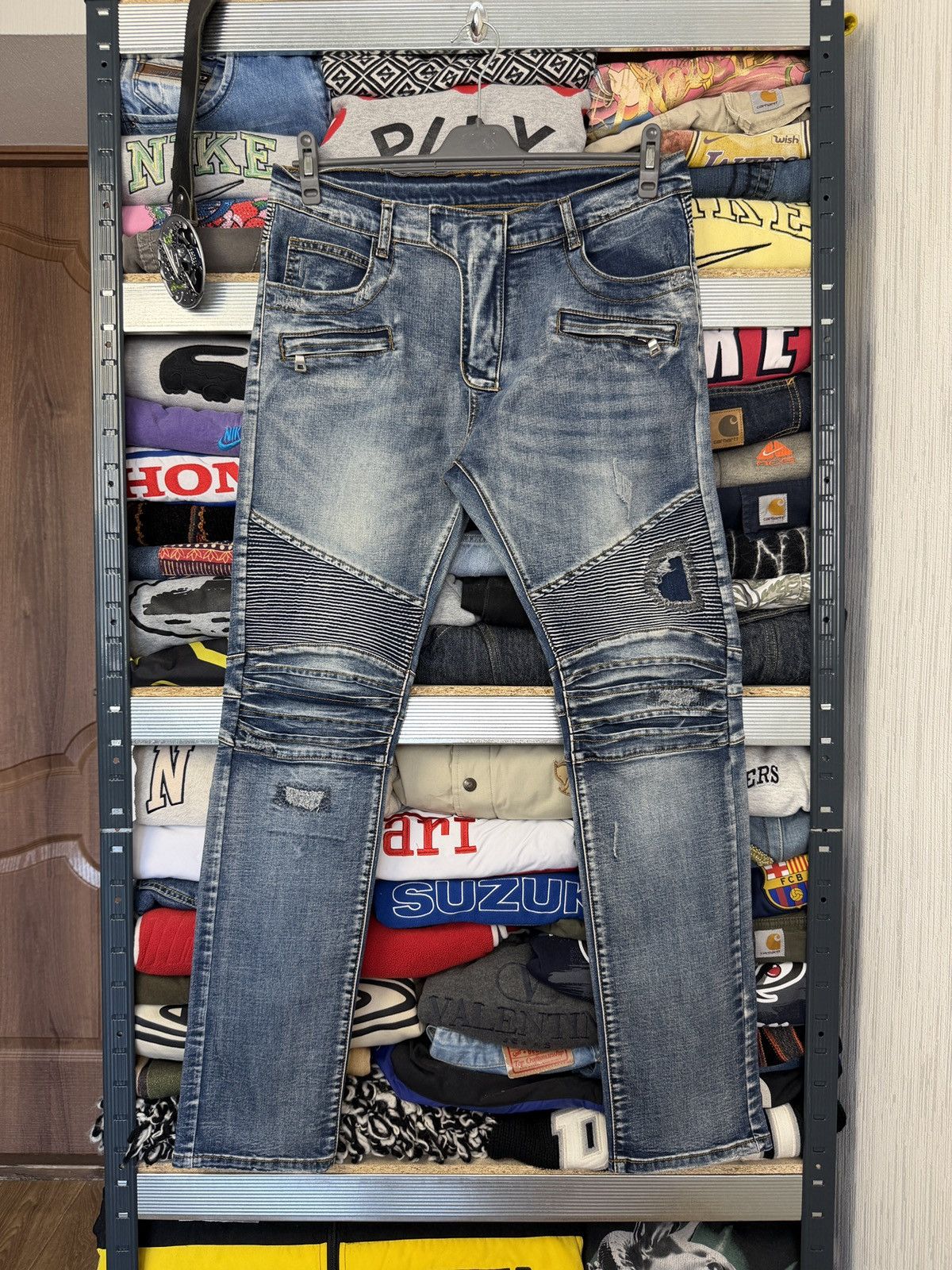 Balmain Balmain Biker jeans Distress RARE Size US 34 / EU 50 - 1 Thumbnail