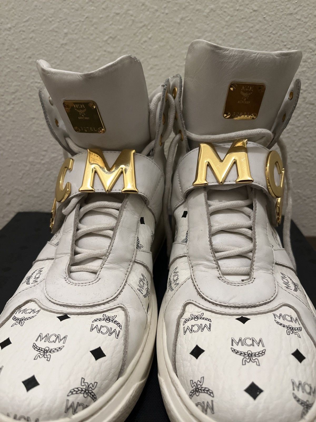 MCM MCM High Top Sneakers Big Logo Luxury Shoes With Box Men 45 Size US 11.5 / EU 44-45 - 2 Thumbnail