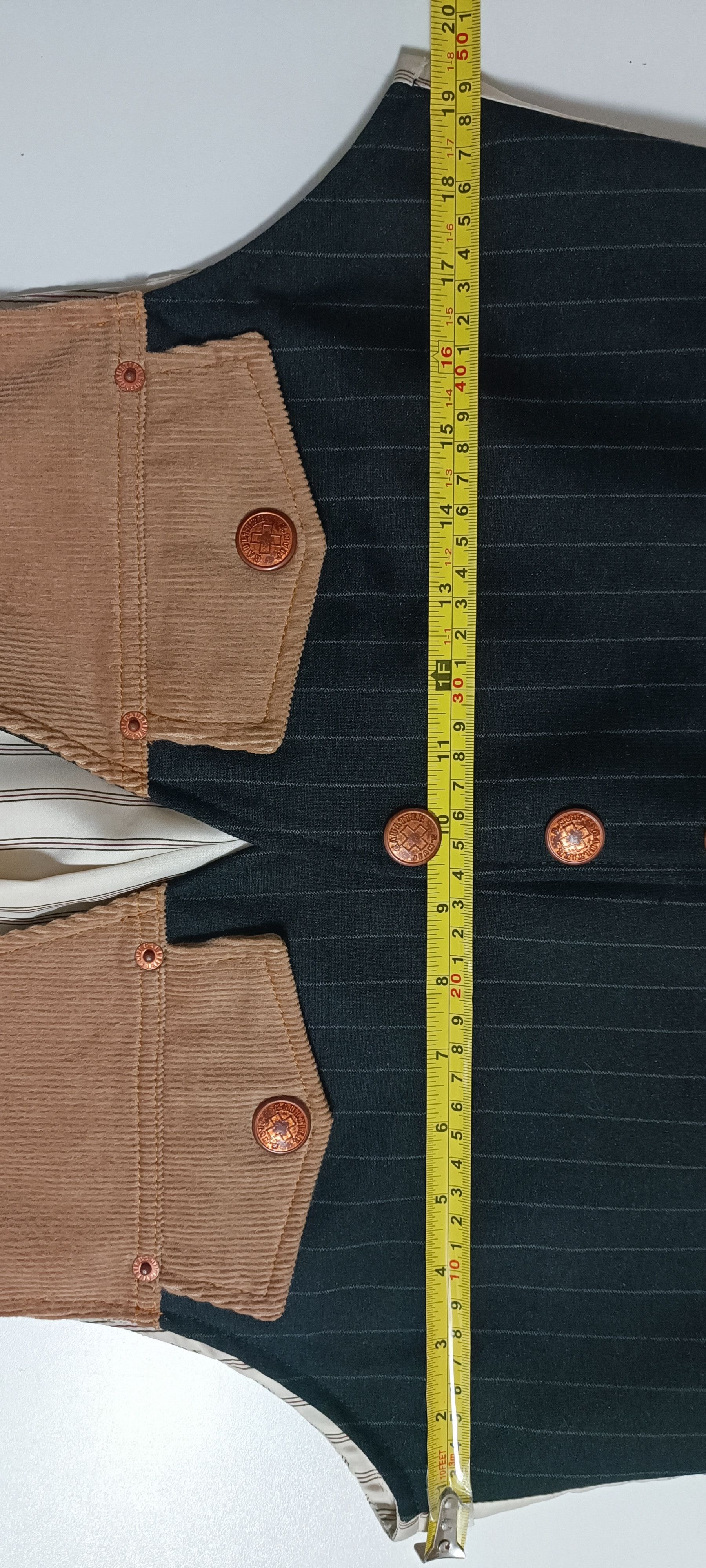 Jean Paul Gaultier 90's - Vest in courdoy and dark gray with stripes Size US S / EU 44-46 / 1 - 16 Thumbnail