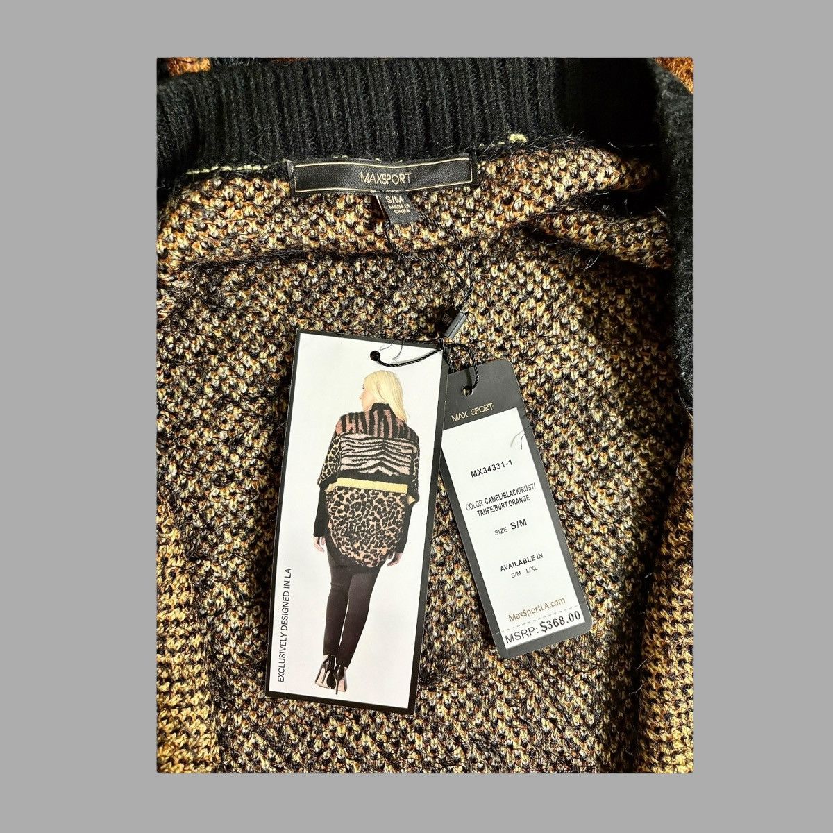 Other Max Sport LA $368 Women’s Animal Long Sleeve Cardigan Sz S/M Size S / US 4 / IT 40 - 12 Thumbnail