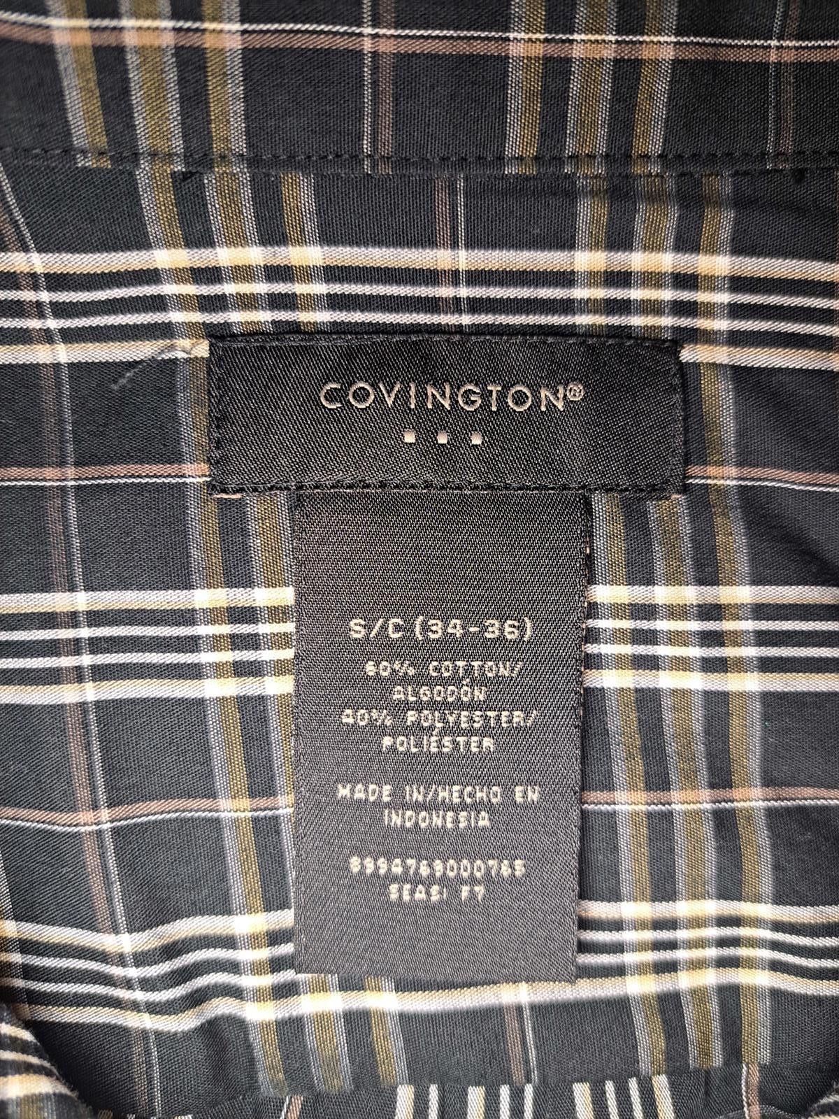 Covington Covington Button Up Shirt Mens Small 34-36 Black Plaid Size US S / EU 44-46 / 1 - 2 Thumbnail