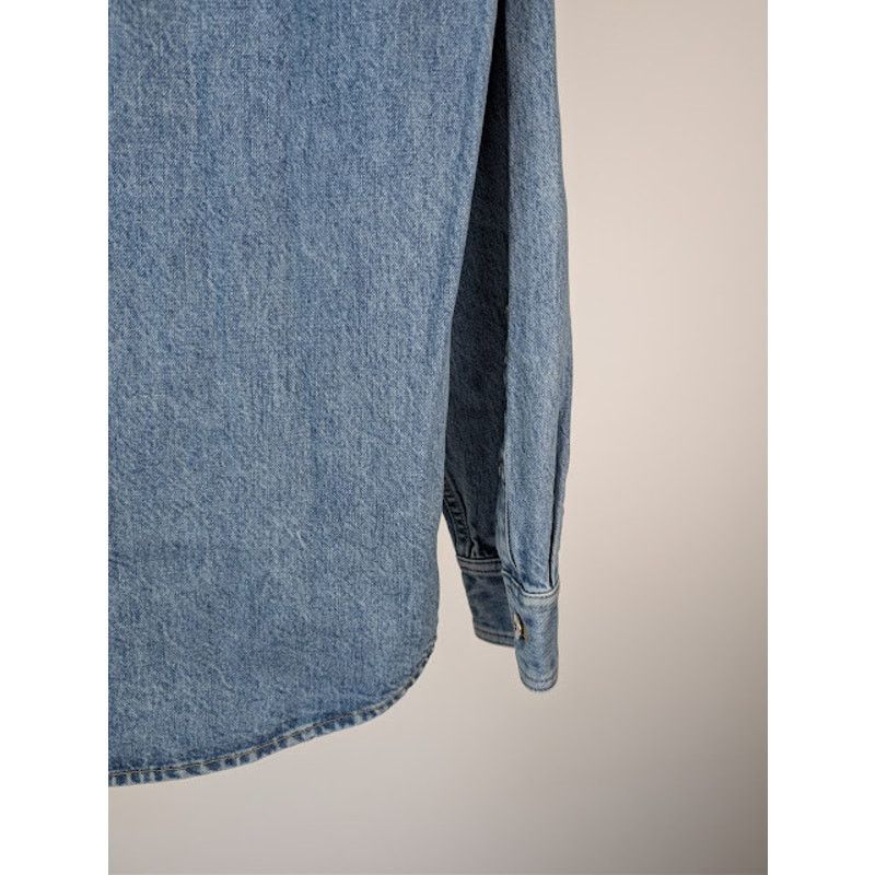 Bottega Veneta o1rshd1 Vintage Indigo Denim Shirt in Mid Blue Size US S / EU 44-46 / 1 - 13 Thumbnail