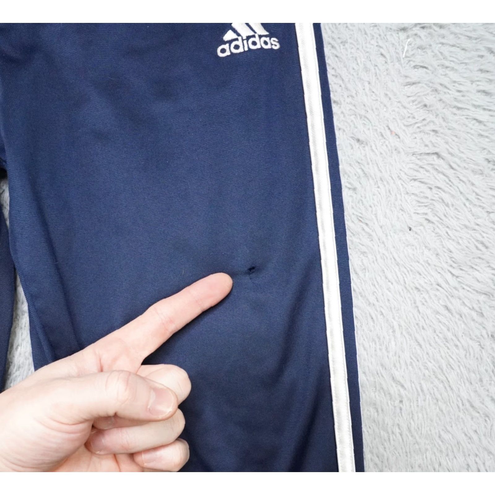 Adidas Adidas Track Pants Womens XL 18/20 Blue White Drawstring Pockets Regular Pants Size 40" / US 18 - 2 Thumbnail