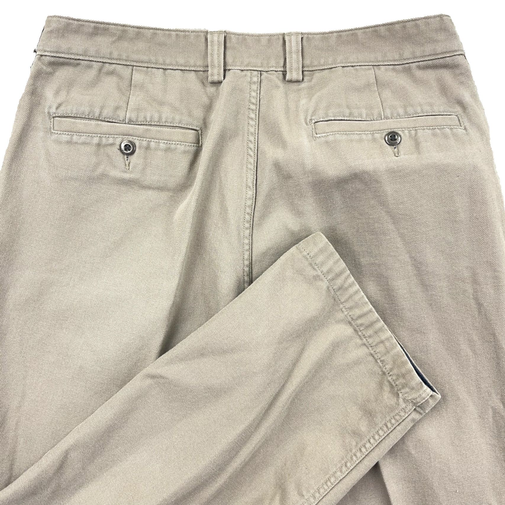 Vintage Duluth Cargo Pants Men 36x30 Tan Canvas Pant Casual Workwear Baggy Relaxed Straight Front Beltless EU-Style? Size US 36 / EU 52 - 2 Thumbnail