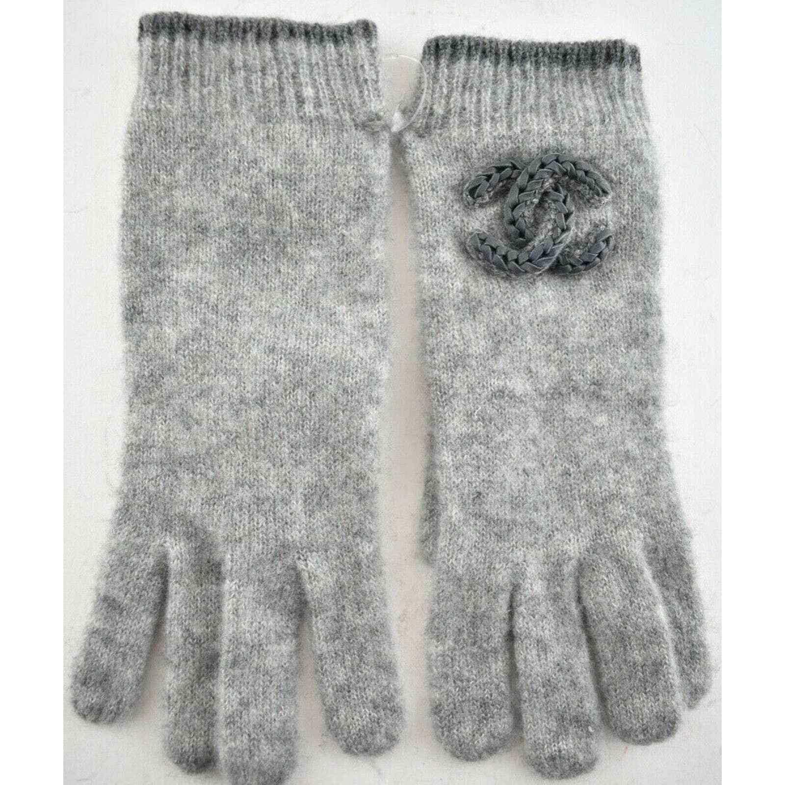 Chanel Chanel Silk CC Calfskin Leather Braided Logo 5 Finger Gloves Size ONE SIZE - 1 Thumbnail