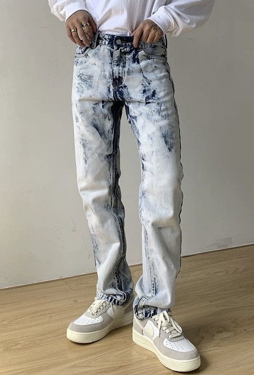 Image of Vintage Cleanfit Retro Tie Dye Straight Leg Jeans in Mix, Men's (Size 30)