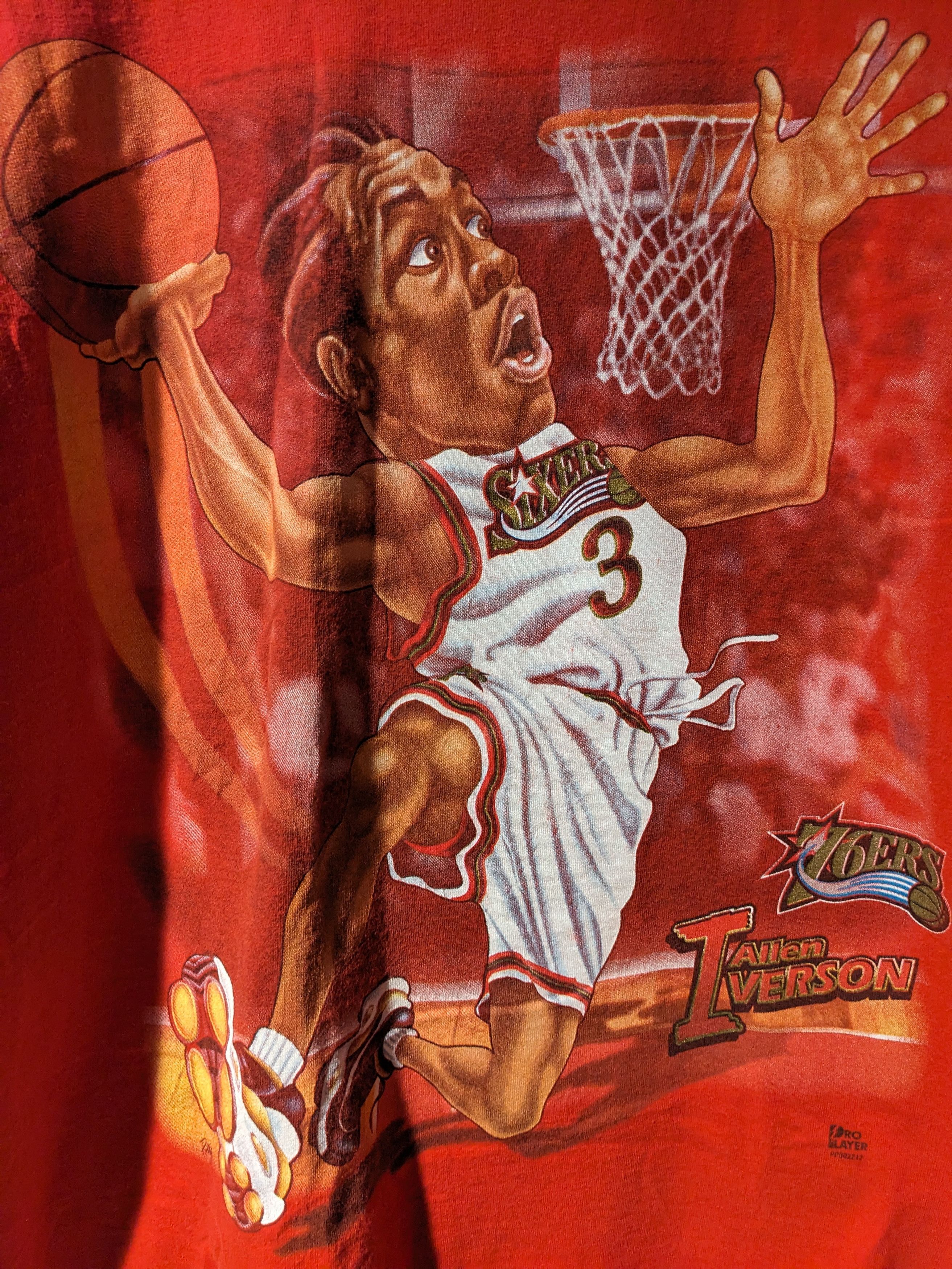 NBA × Pro Player × Vintage Vintage 90s Allen Iverson Caricature NBA Basketball T-Shirt Size US L / EU 52-54 / 3 - 2 Thumbnail