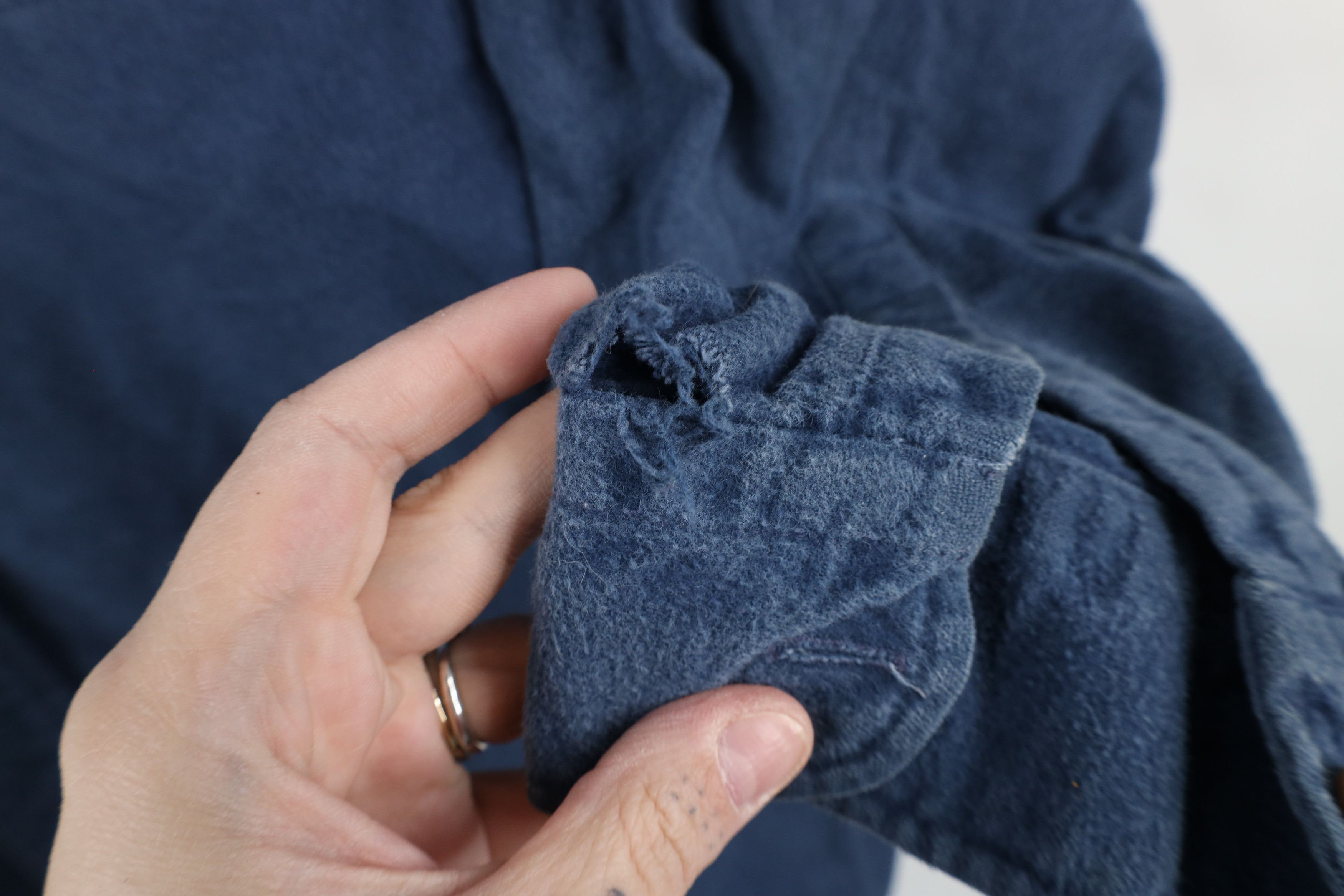 Vintage Vintage 90s Streetwear Chamois Cloth Button Shirt Blue Size US L / EU 52-54 / 3 - 4 Thumbnail