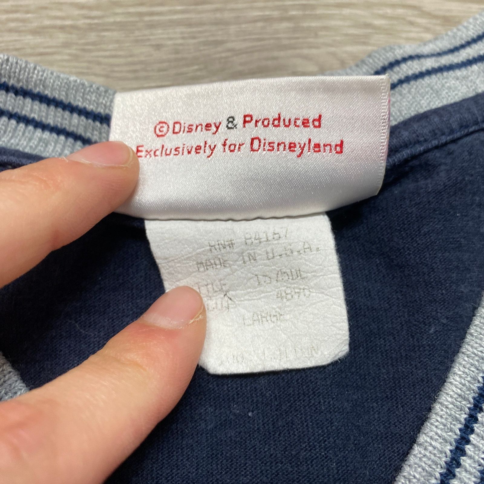 Disney × Vintage VTG Disneyland Mickey Mouse Embroidered V Neck Shirt Large Size US L / EU 52-54 / 3 - 7 Thumbnail