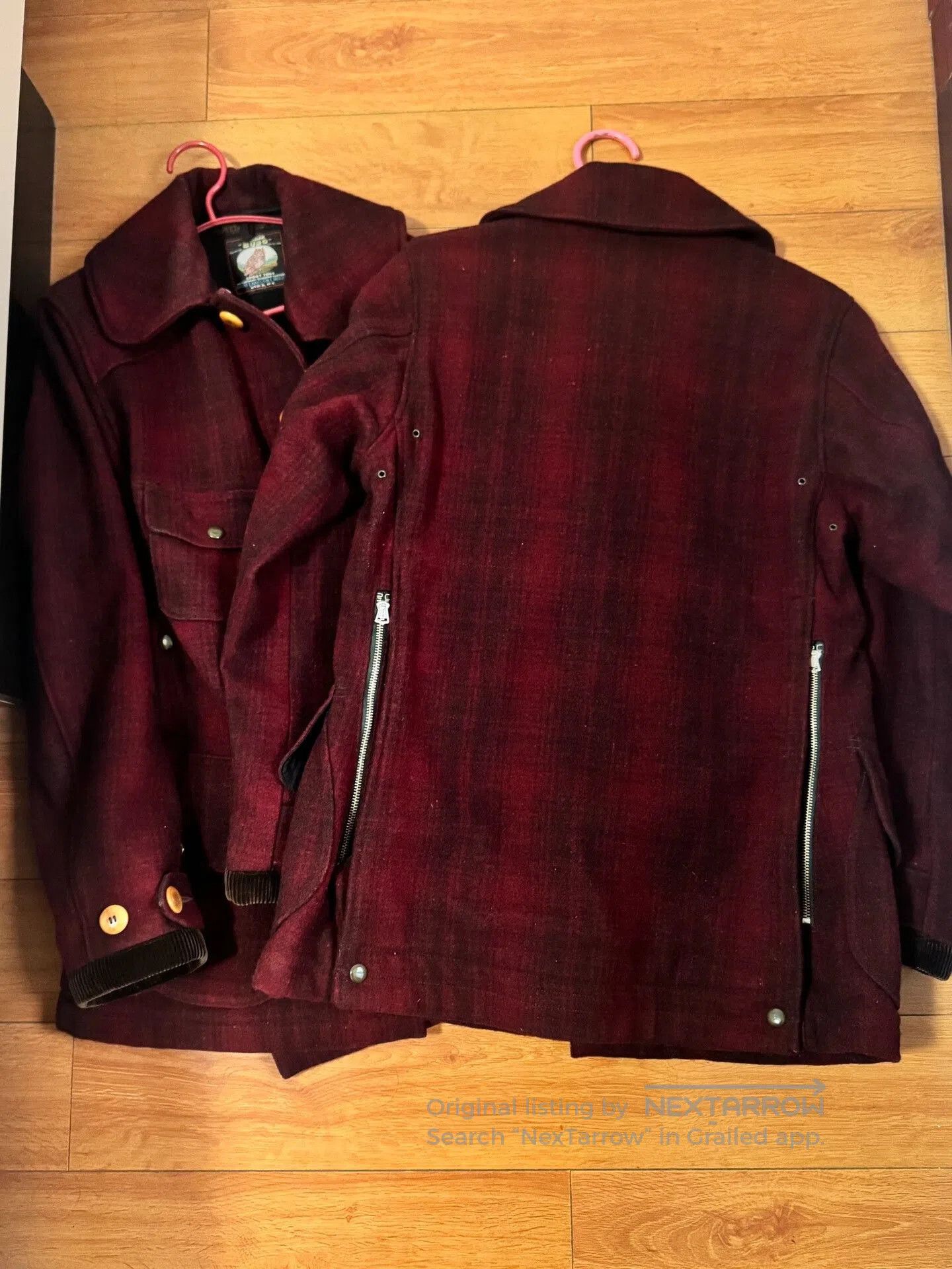 Freewheelers Heavy Wool Hunting Jacket in Burgundy. Size US M / EU 48-50 / 2 - 2 Thumbnail