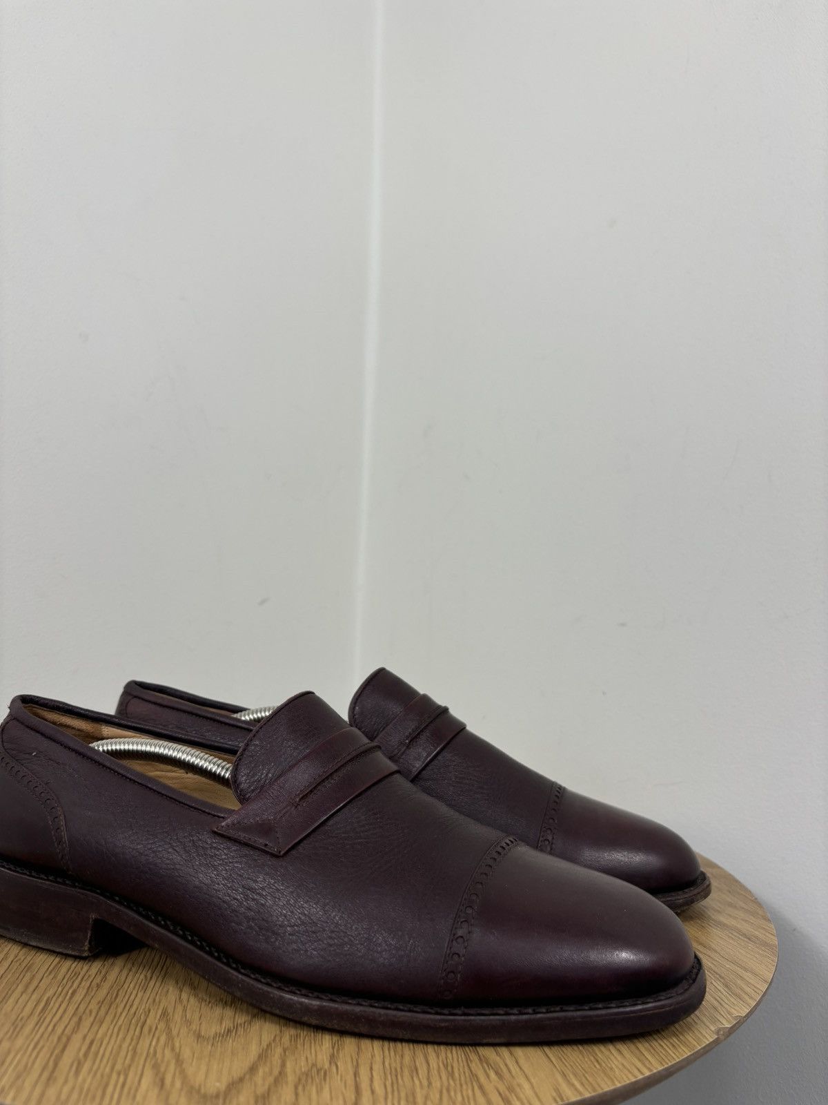 Gravati Gravati Vintage Men’s Burgundy Brown Leather Penny Loafers Size US 8.5 / EU 41-42 - 5 Thumbnail