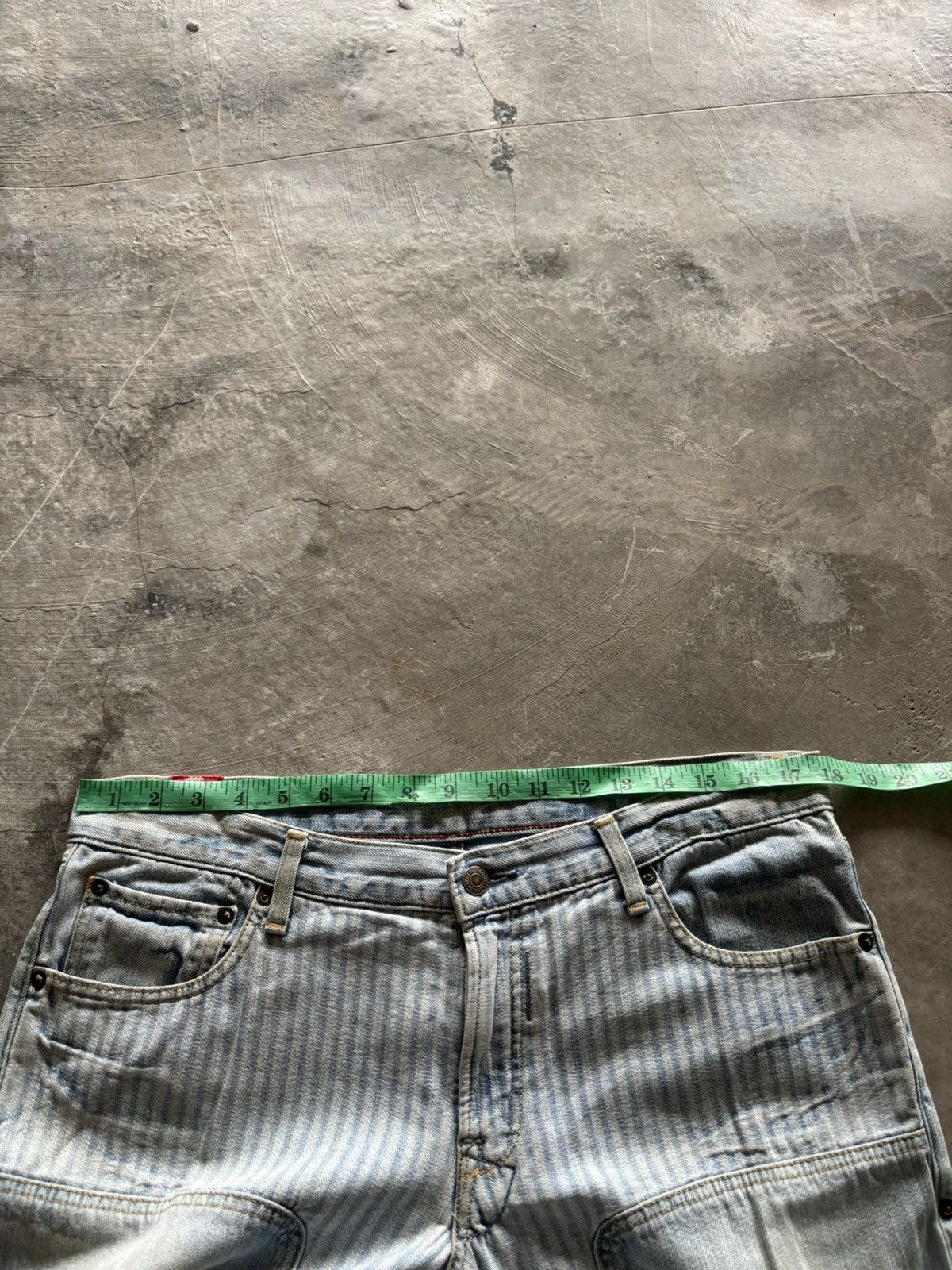 Japanese Brand BLUE WAY HICKORY STONE WASHED FADE JAPANESE HARAJUKU STYLE Size US 35 - 18 Thumbnail