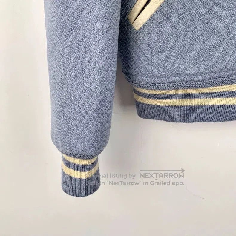 Saint Laurent Paris Saint Laurent Blue Striped Wool Bomber Jacket. Size US XS / EU 42 / 0 - 4 Thumbnail