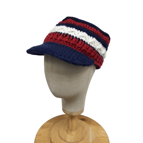 Japanese Brand 🏔 Japanese brand stripes knit beanie petrol cap Size ONE SIZE - 1 Thumbnail