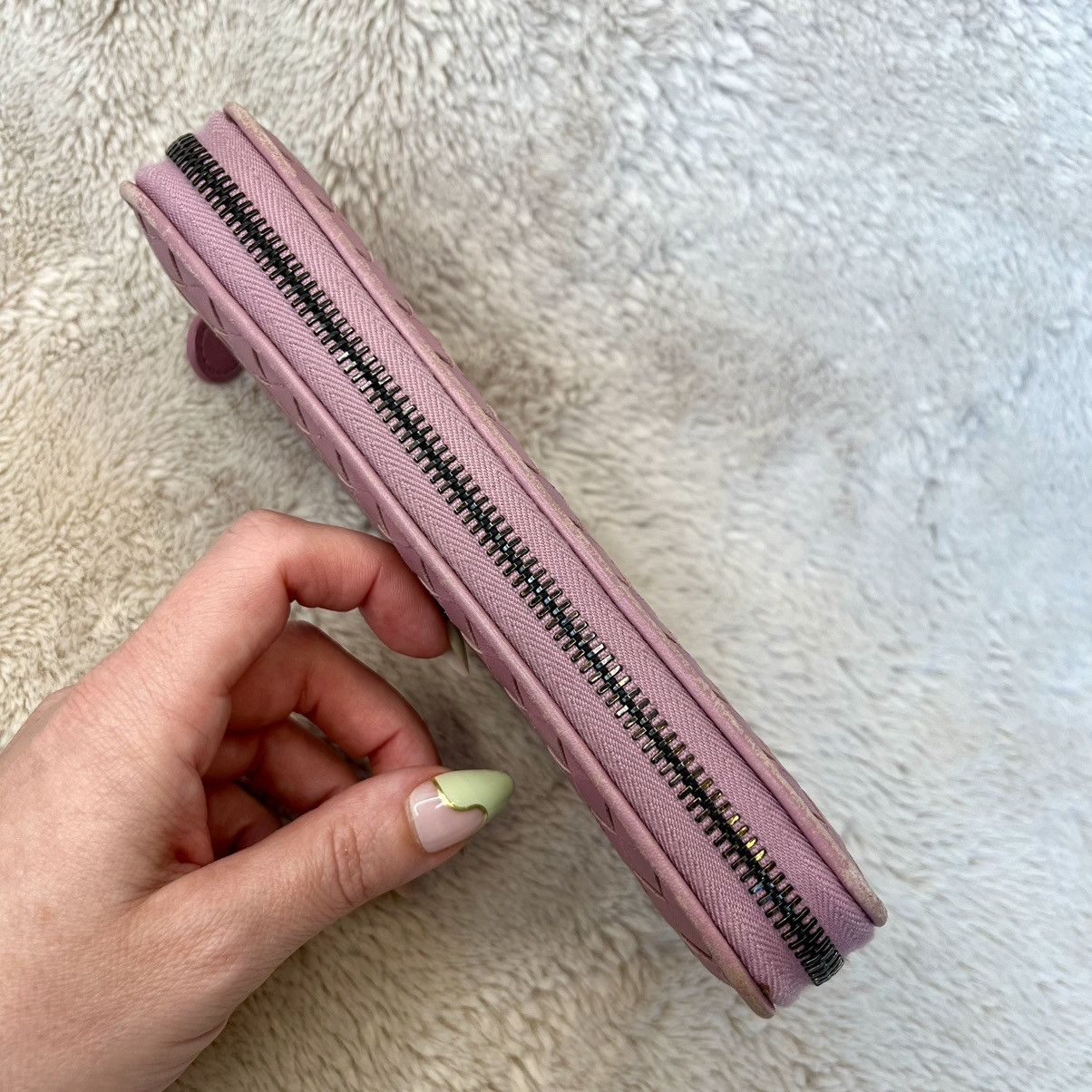 Bottega Veneta Bottega Veneta Nappa Intrecciato Pink Zippy Long Wallet Size ONE SIZE - 6 Thumbnail