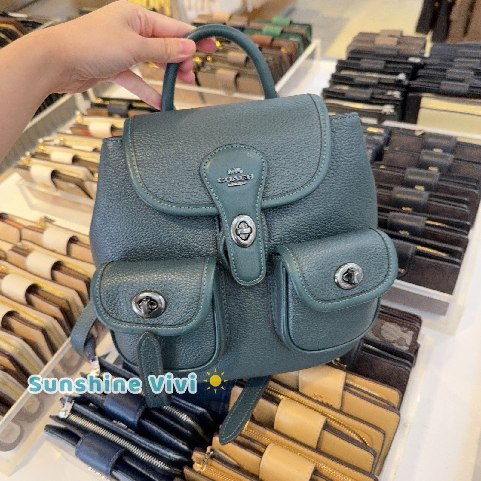 Coach NWT Coach Hadley Backpack CBH09 Leather Dark teal/black Size ONE SIZE - 1 Thumbnail