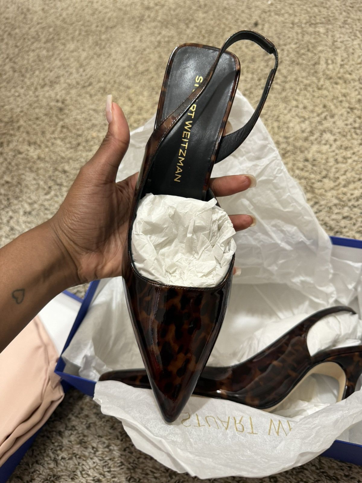 Stuart Weitzman Stuart Weitzman Vinnie Dark Brown Patent Leather Slingback Size US 9.5 / IT 39.5 - 2 Thumbnail