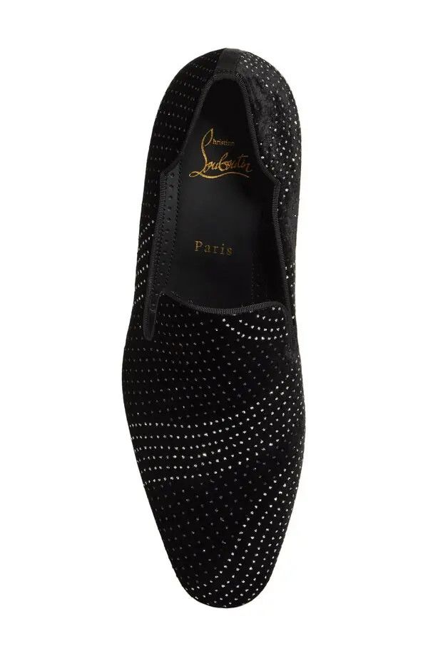 Christian Louboutin os11x1024 Dandy Chick Crystal & Velvet Smoking Shoes Black Size US 11.5 / EU 44-45 - 3 Thumbnail