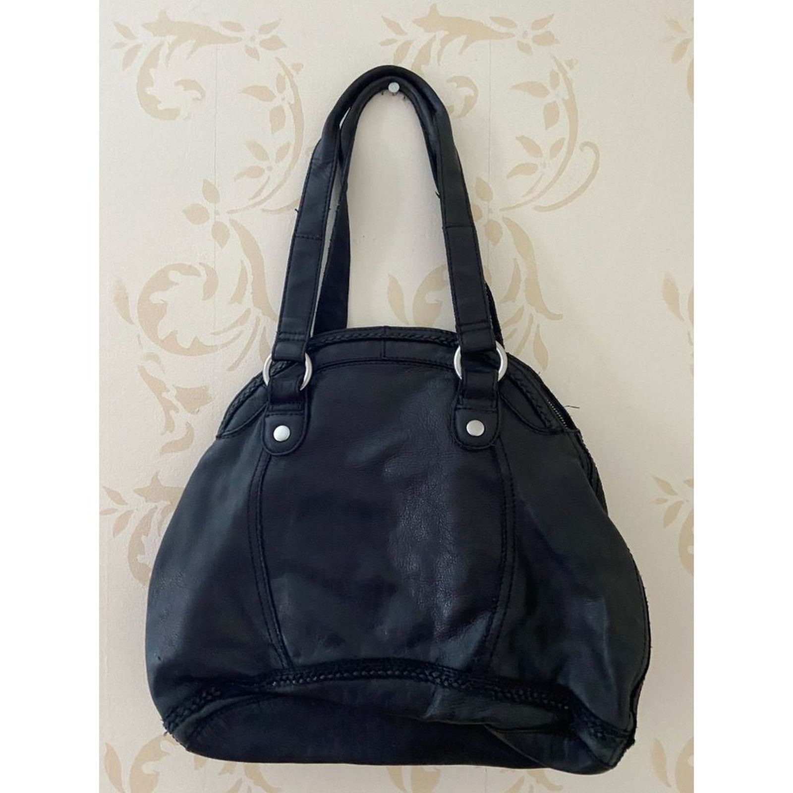 Lucky Brand Black Leather Hobo Large Bag