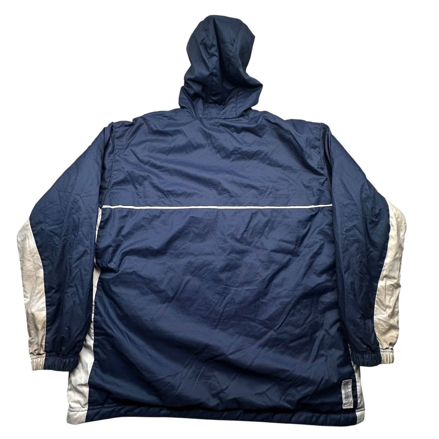 Nike VINTAGE Nike Jacket Mens XL Navy Blue Gray Hooded Reversible Zip Y2K STAINED Size US XL / EU 56 / 4 - 3 Thumbnail