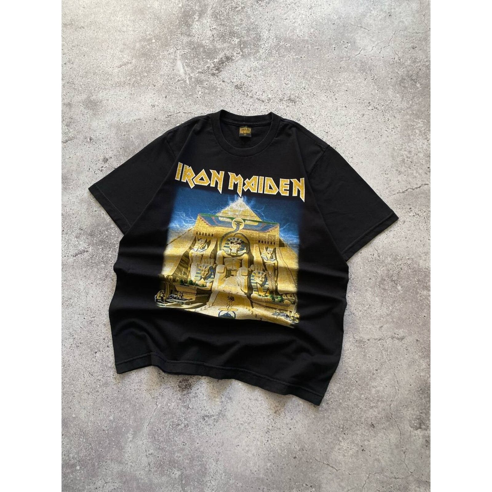 Band Tees × Iron Maiden × Vintage VINTAGE IRON MAIDEN "POWERSLAVE" ALBUM HEAVY METAL BAND TEE Size US L / EU 52-54 / 3 - 1 Thumbnail