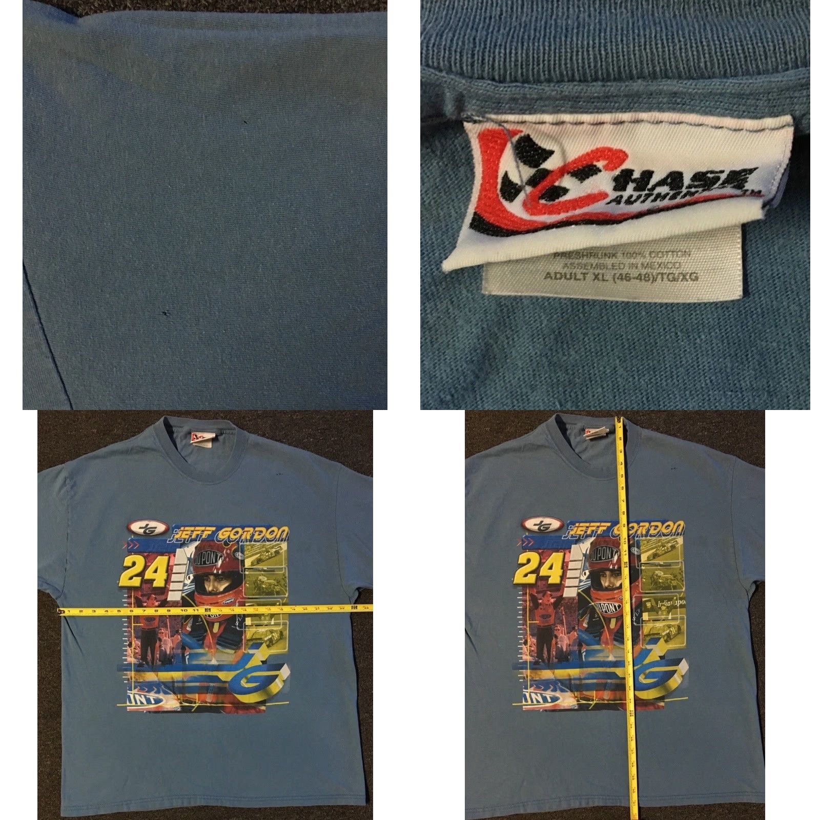 NASCAR VINTAGE NASCAR Jeff Gordon Faded All Over Print Shirt XL Blue Men Short Sleeve T-Shirt 90s Biker Grunge Racing Car USA Retro 80s 90s Indie Racing Size US XL / EU 56 / 4 - 9 Thumbnail