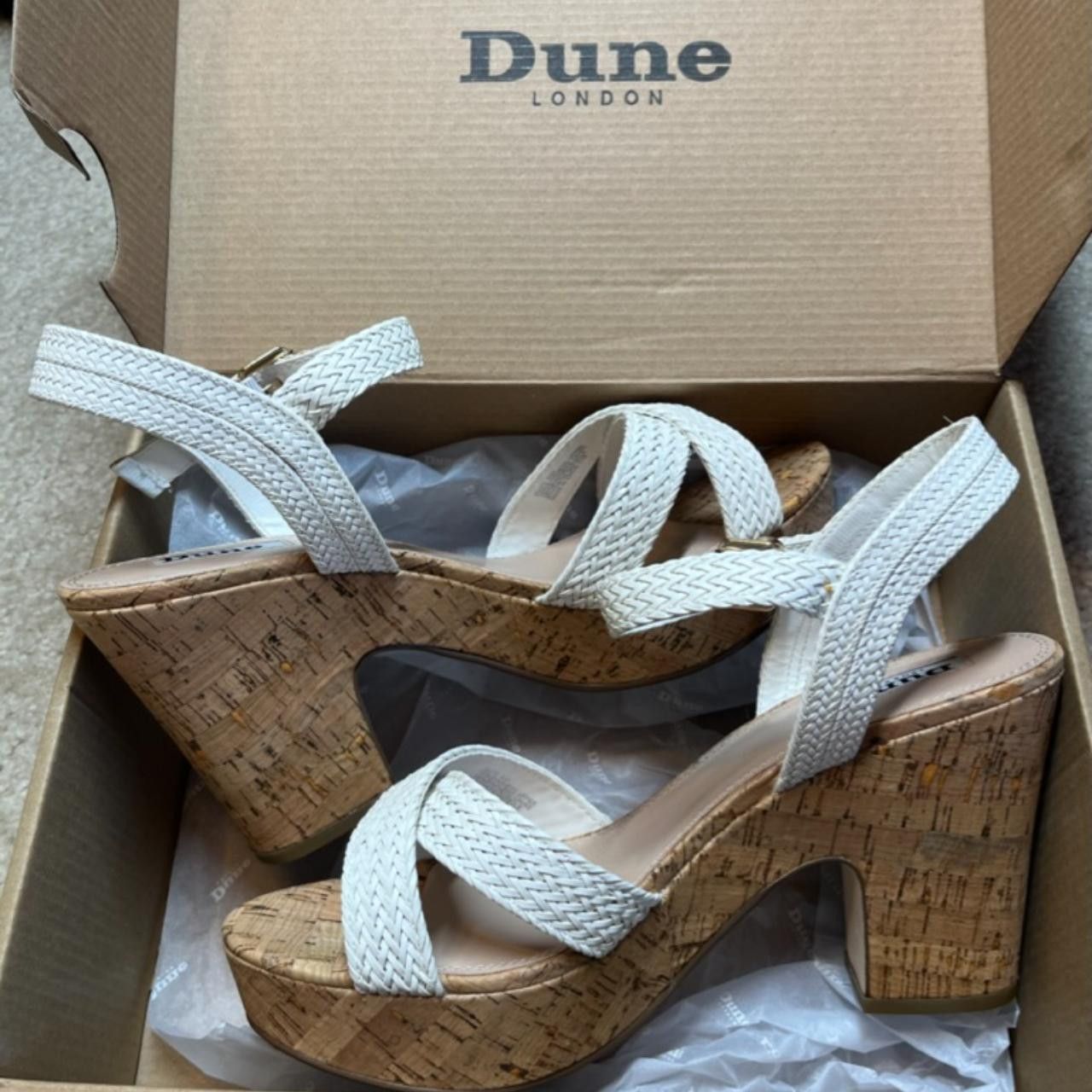 Dune London Dune White Jillys Sandals Size US 8 / IT 38 - 2 Thumbnail