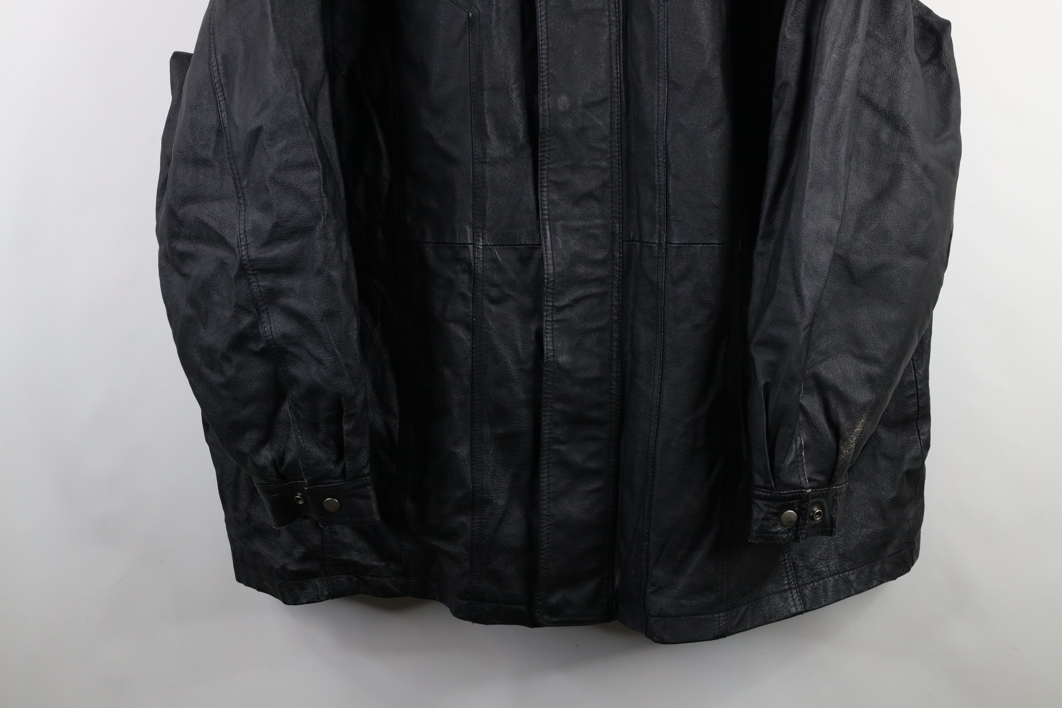 Vintage Vintage 90s Streetwear Full Zip Leather Chore Barn Jacket Size US XXL / EU 58 / 5 - 3 Thumbnail