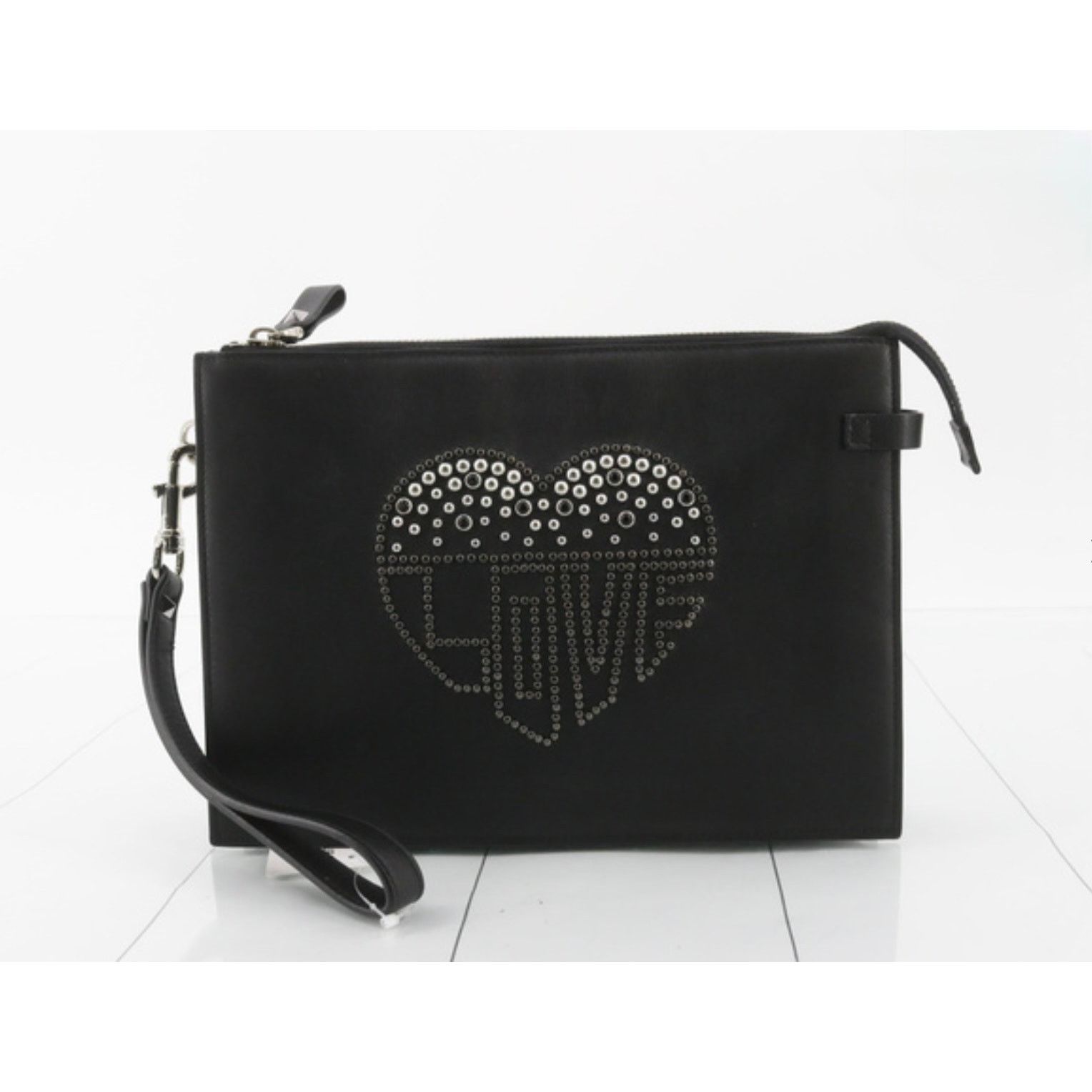 Valentino Valentino Studded Love Wristlet Clutch | Leather | Excellent Size ONE SIZE - 1 Thumbnail