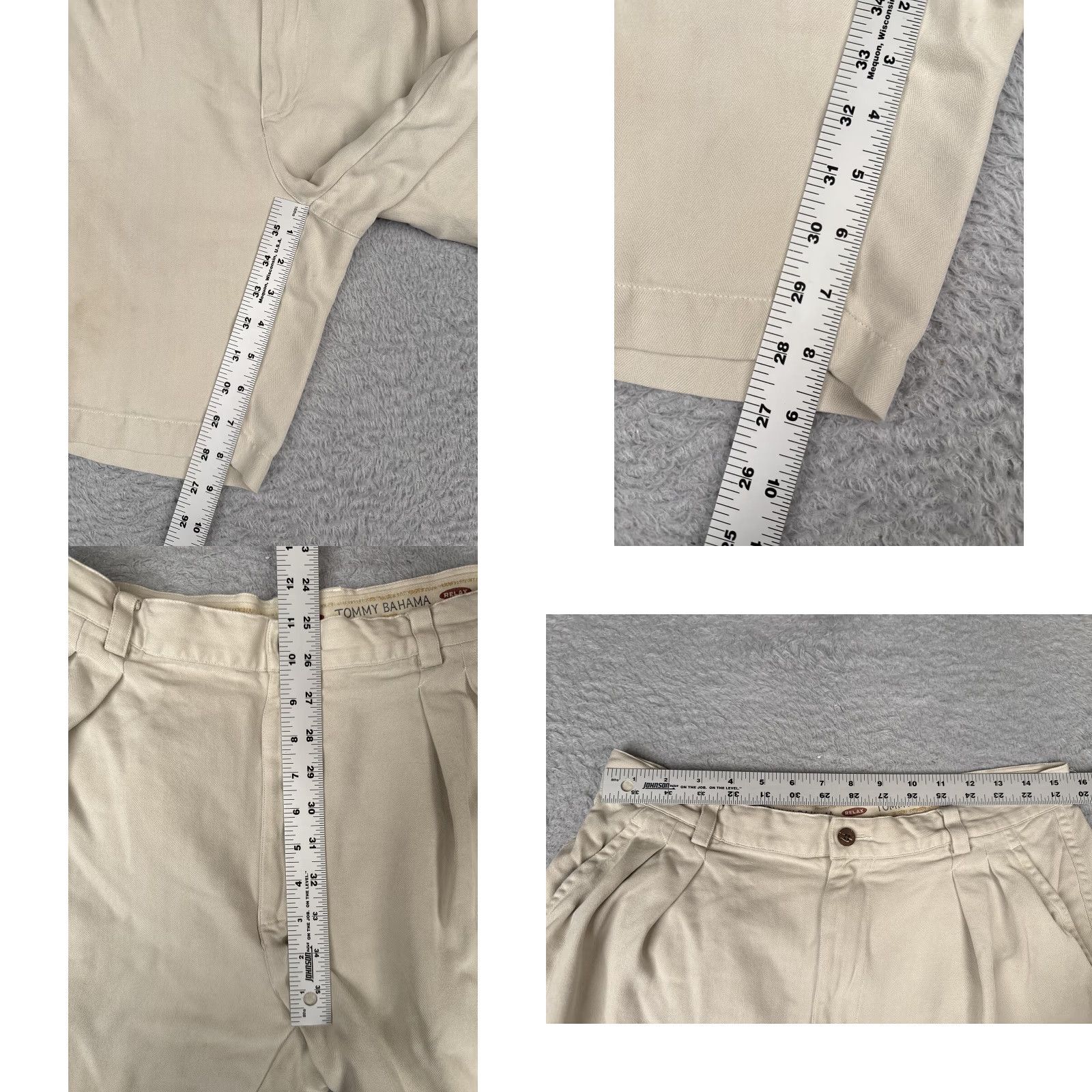 Tommy Bahama VINTAGE Tommy Bahama Shorts Mens 34 Khaki 100% Silk Pleated Relax Chino Casual Zip Fly Beige Beach 1990s Mens Size US 34 / EU 50 - 8 Thumbnail