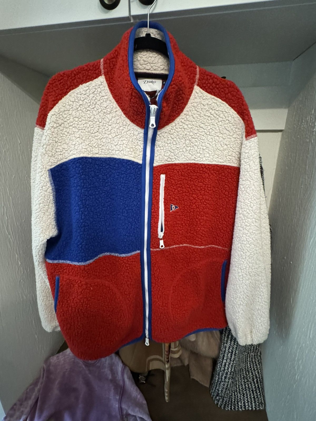 Drake's Color Block Boucle Fleece - Never worn Size US XL / EU 56 / 4 - 1 Thumbnail